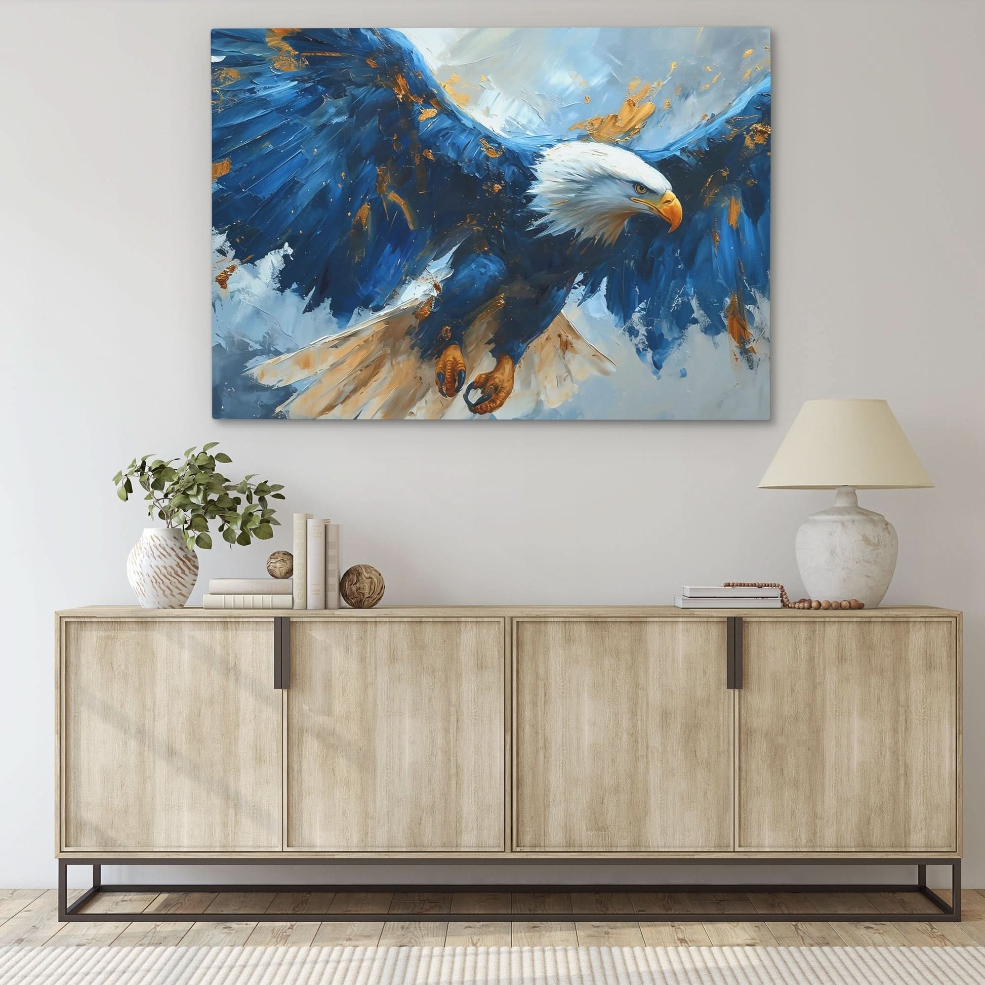 Blue Eagle Flying - Blue Bird Canvas Print