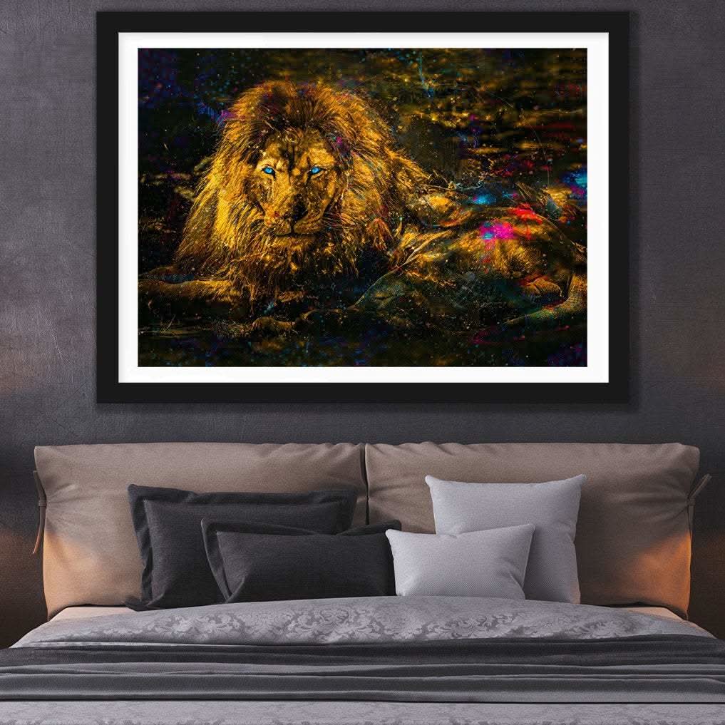Blue Eye'd Lion Semi-gloss Print - Canvas Wall Art
