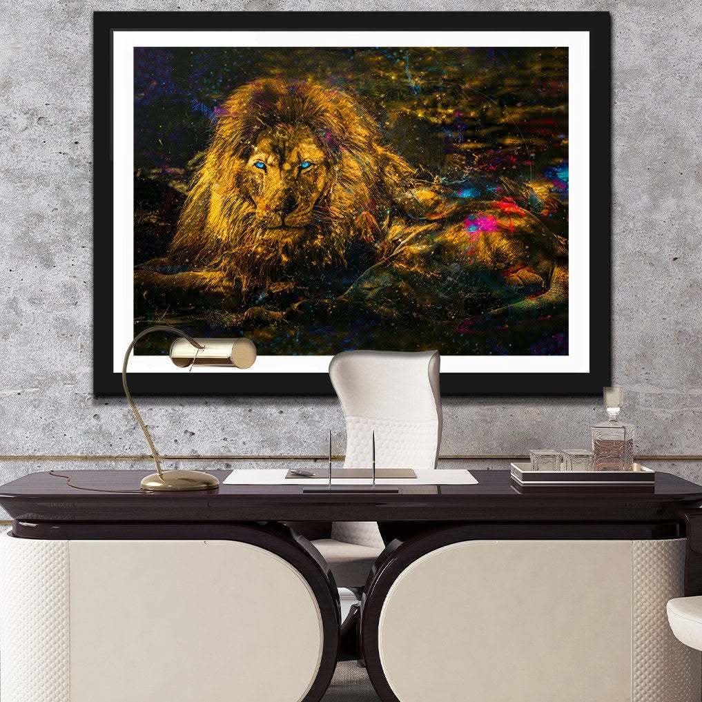 Blue Eye'd Lion Semi-gloss Print - Lion Canvas Print