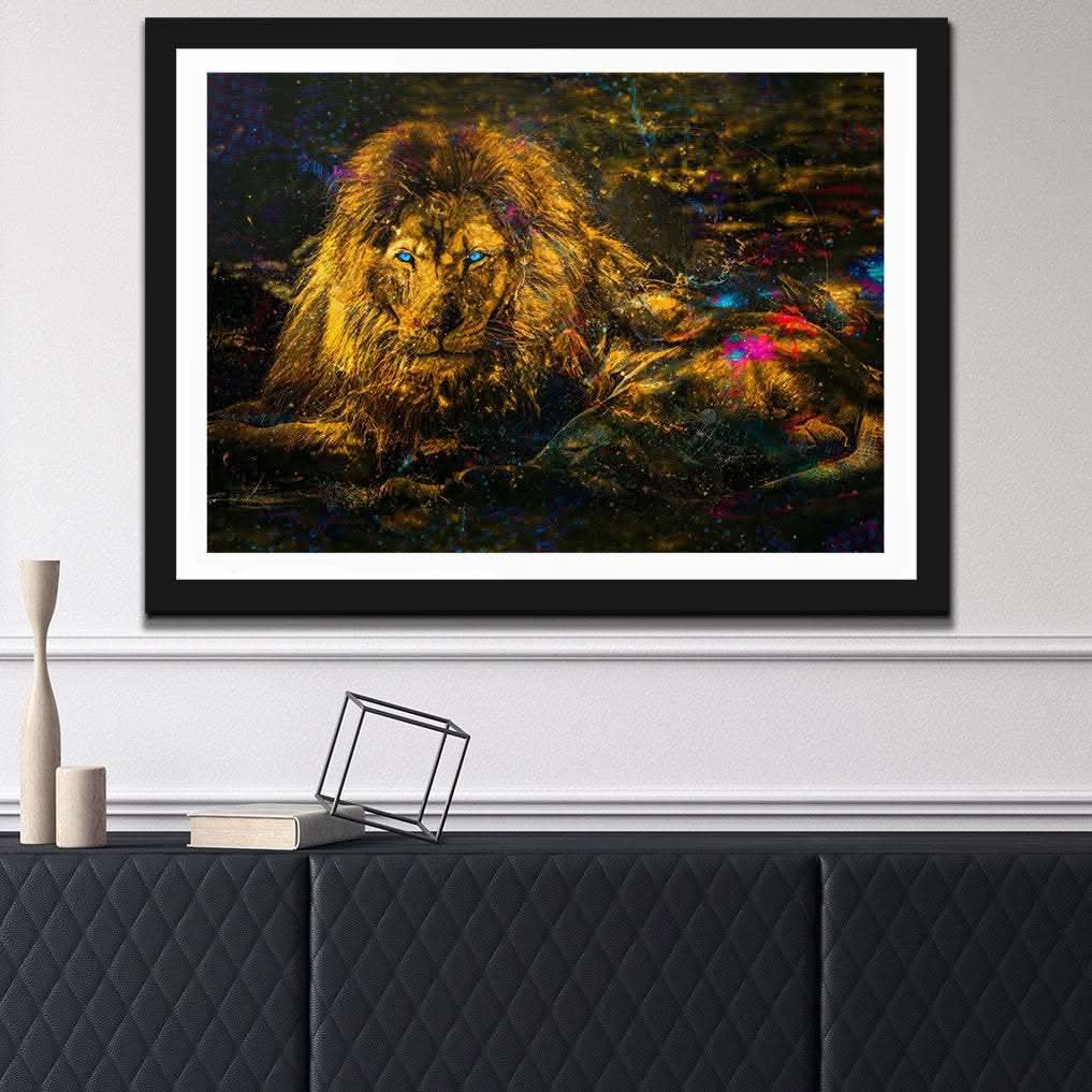Blue Eye'd Lion Semi-gloss Print - Animals Art