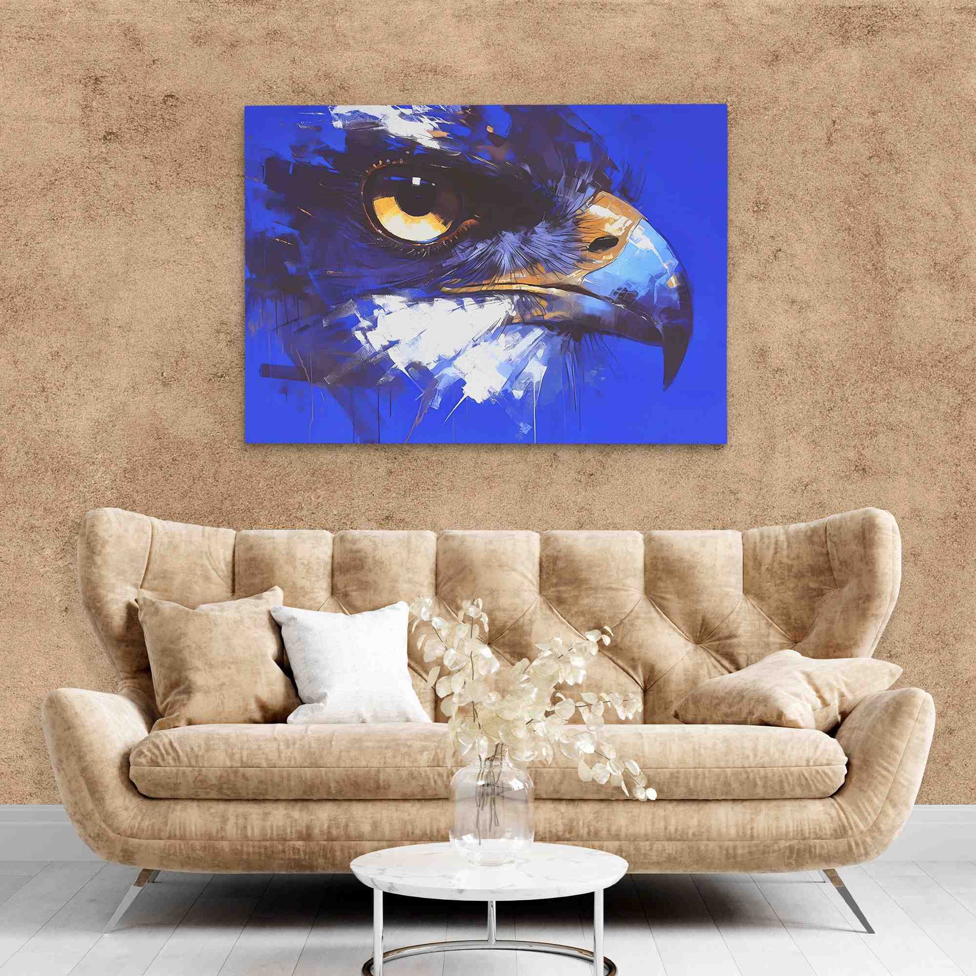Blue Falcon - Falcon Wall Art in Black Frame