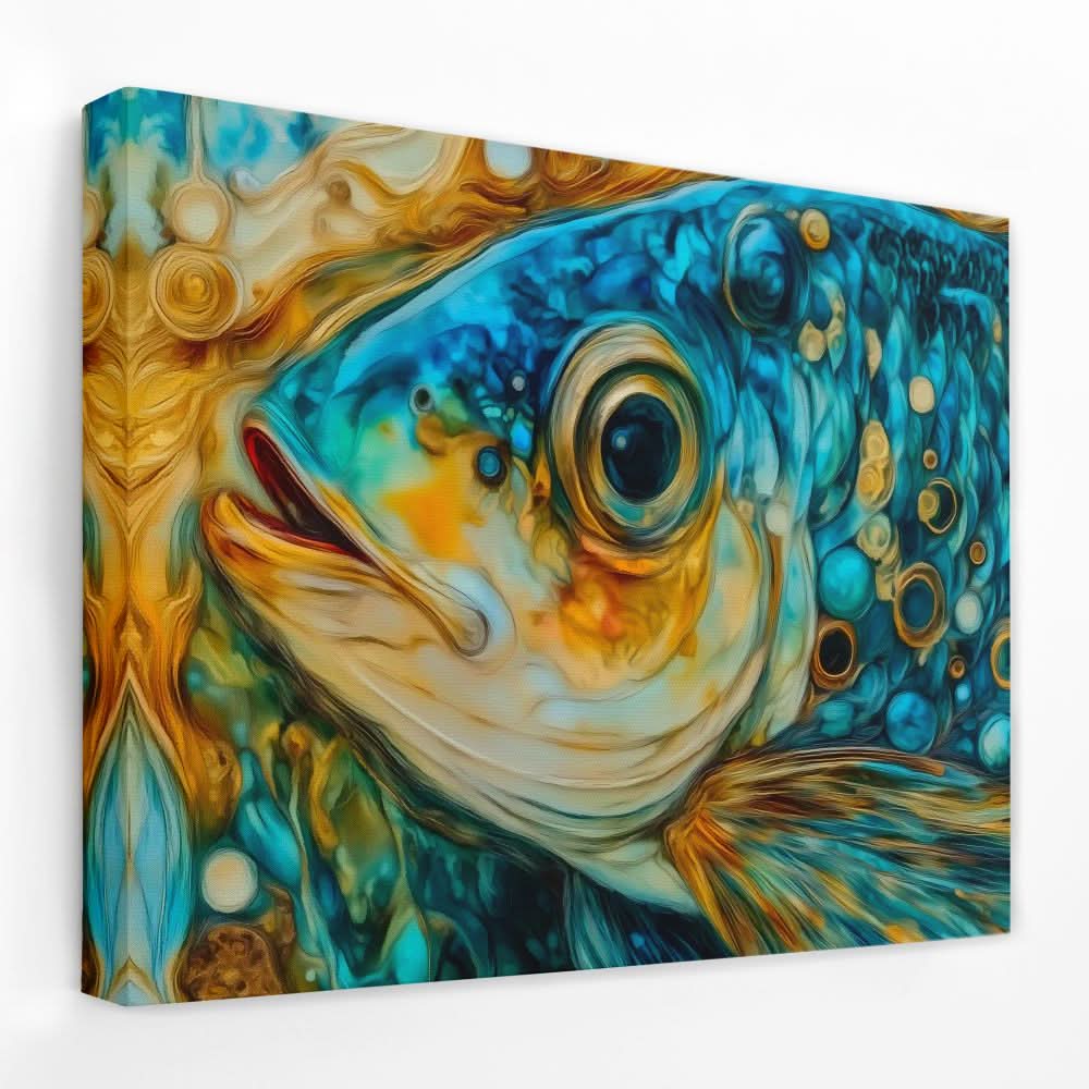 Blue Fish Scales - Coastal Canvas Wall Art