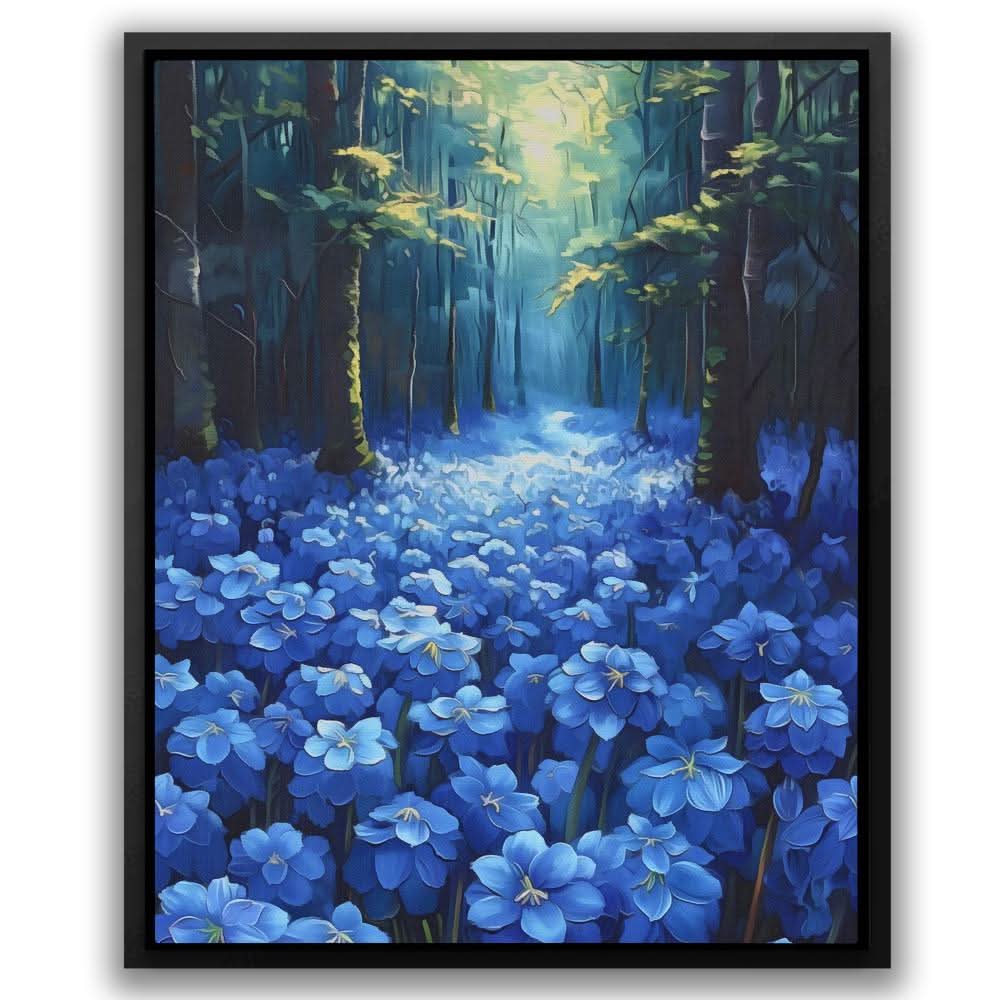 Blue Floral Forest - Large Canvas Print