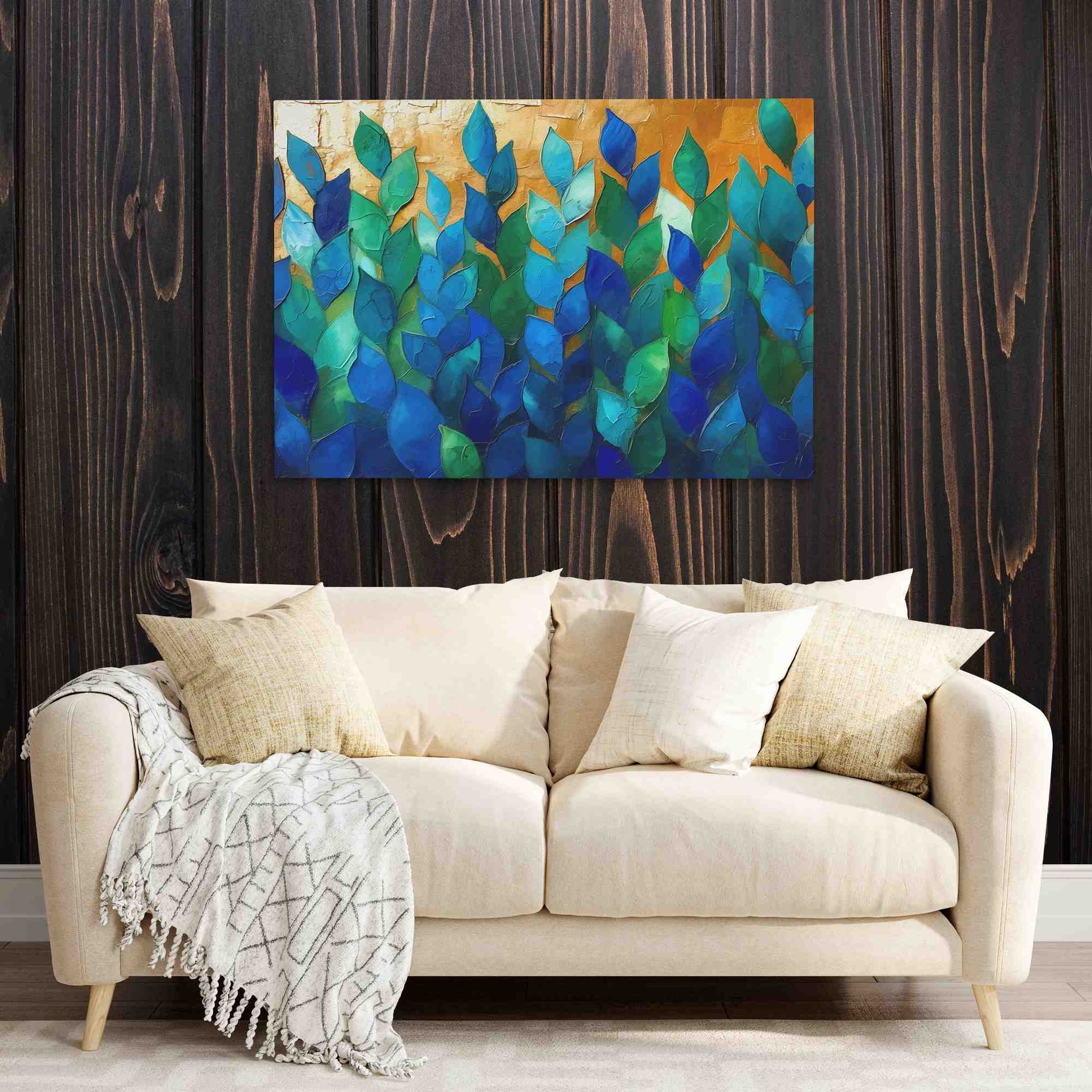 Blue Garden - Garden Wall Art in Black Frame