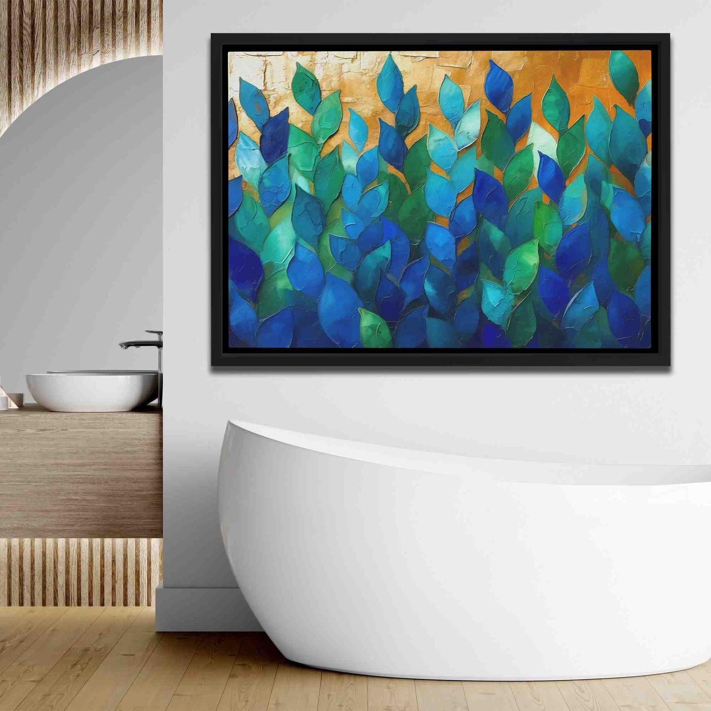 Blue Garden - Wall Art in Black Frame