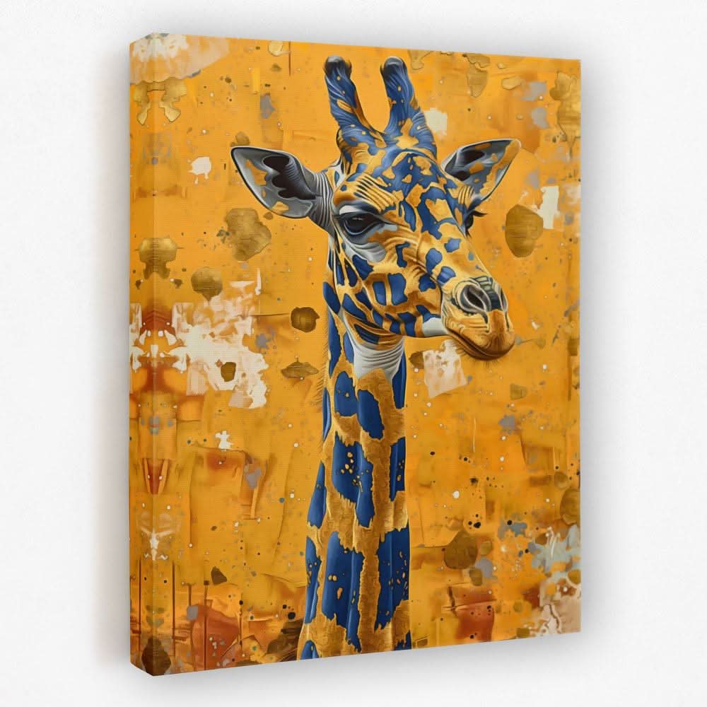 Blue Giraffe - Africa Canvas Wall Art