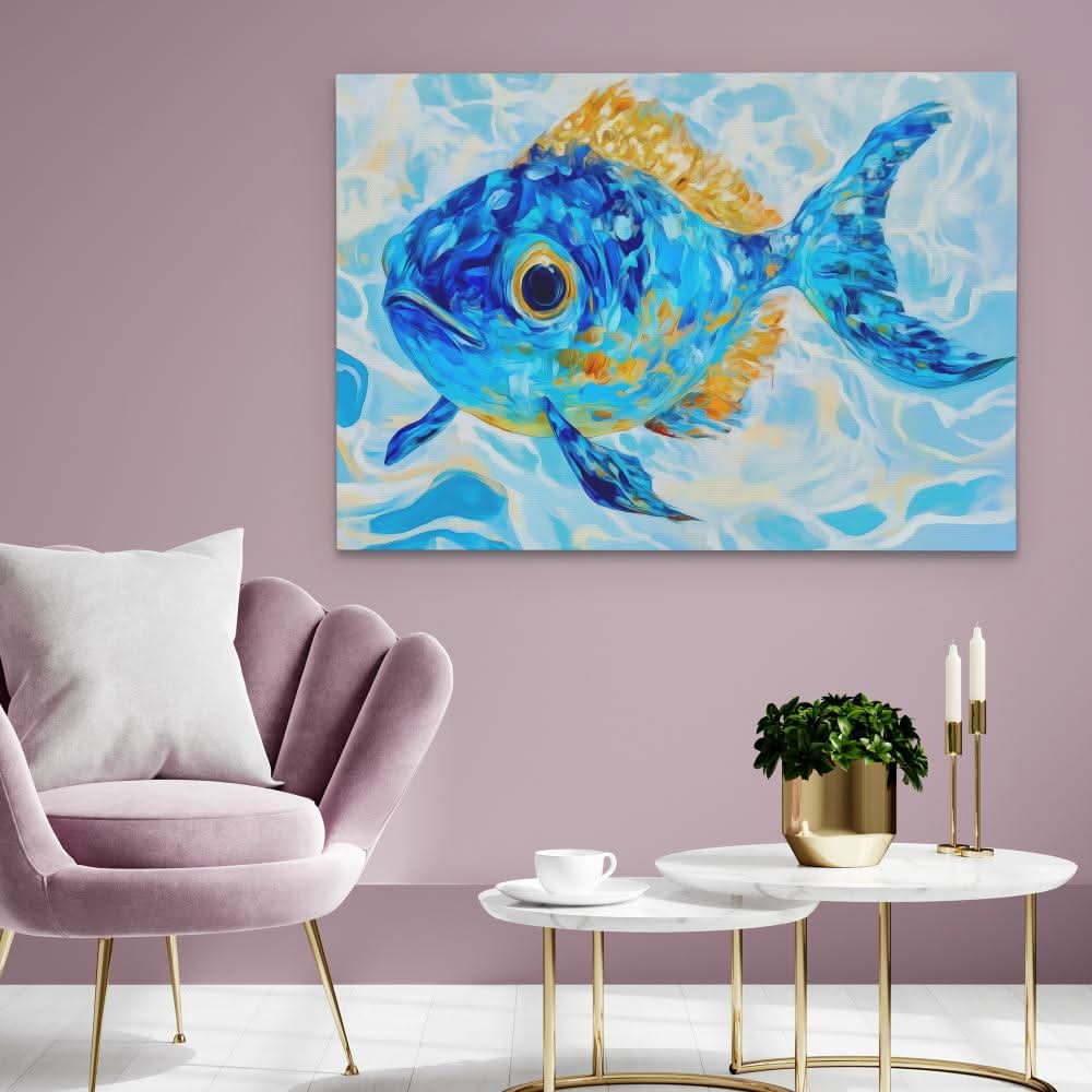 Blue Guppy - Large Canvas Print