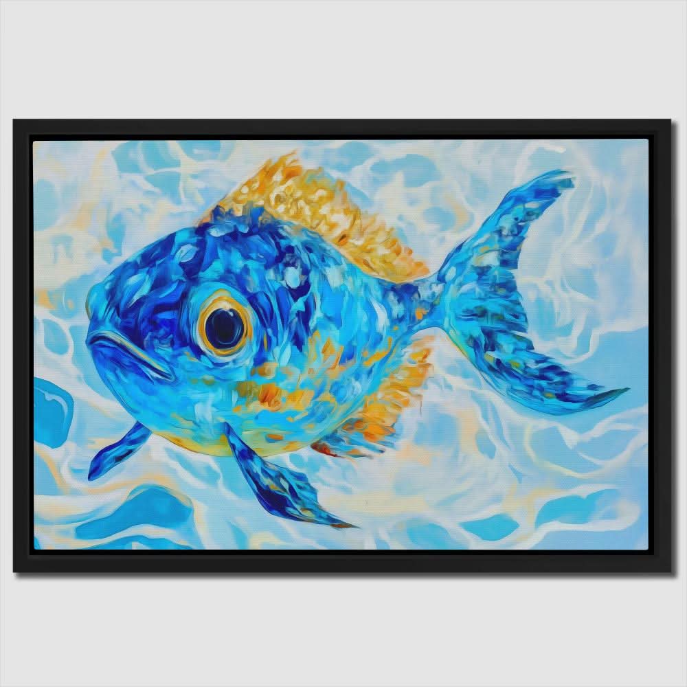 Blue Guppy - Blue Canvas Wall Art