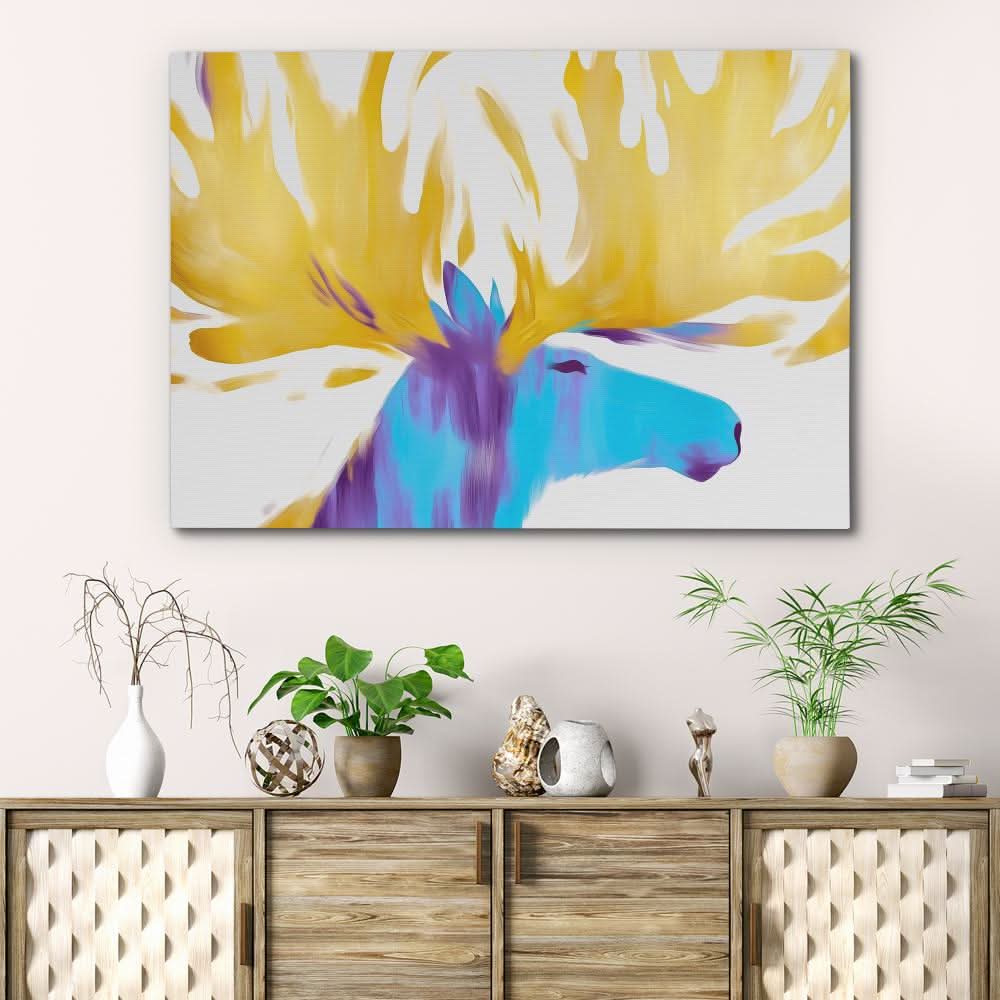Blue Moose - Blue Moose Canvas Print