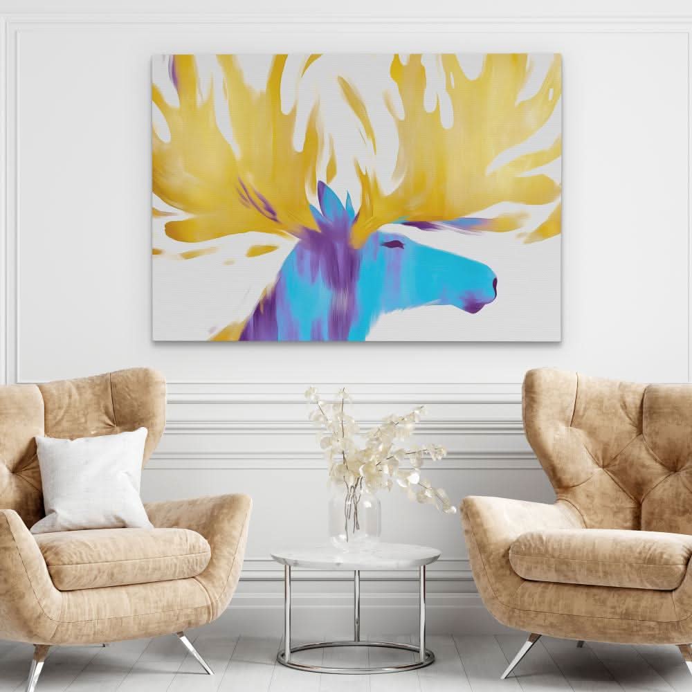 Blue Moose - Abstract Wall Art in Black Frame