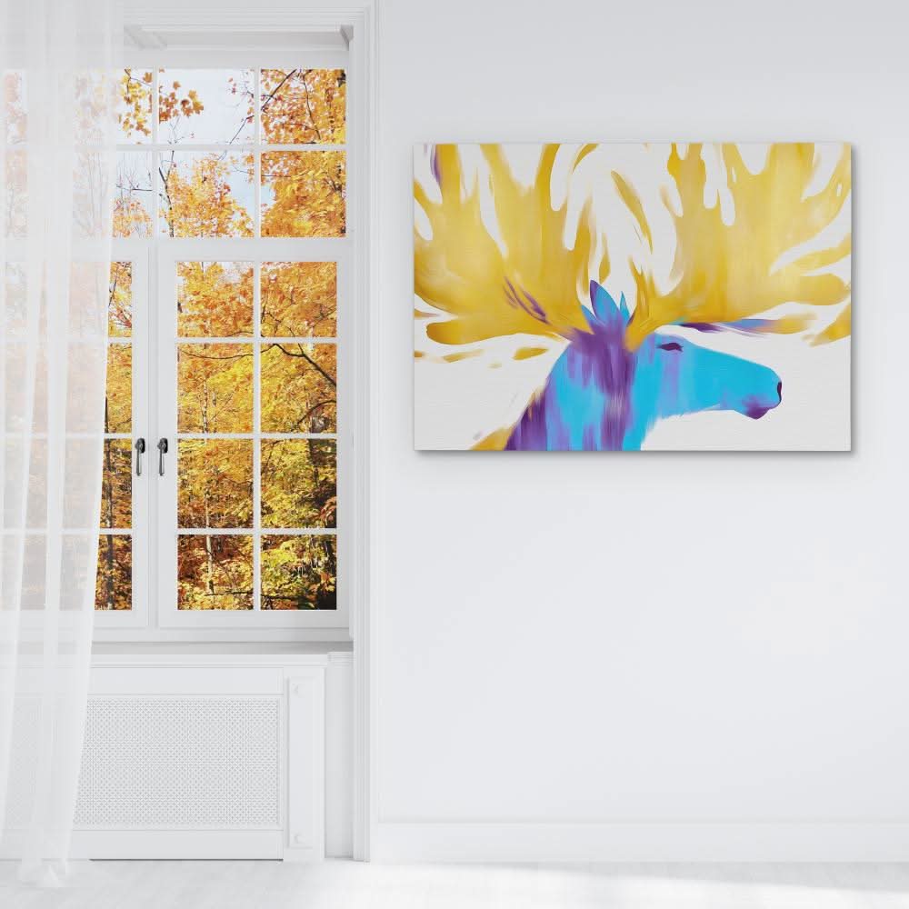 Blue Moose - Modern Colorful Canvas Wall Art