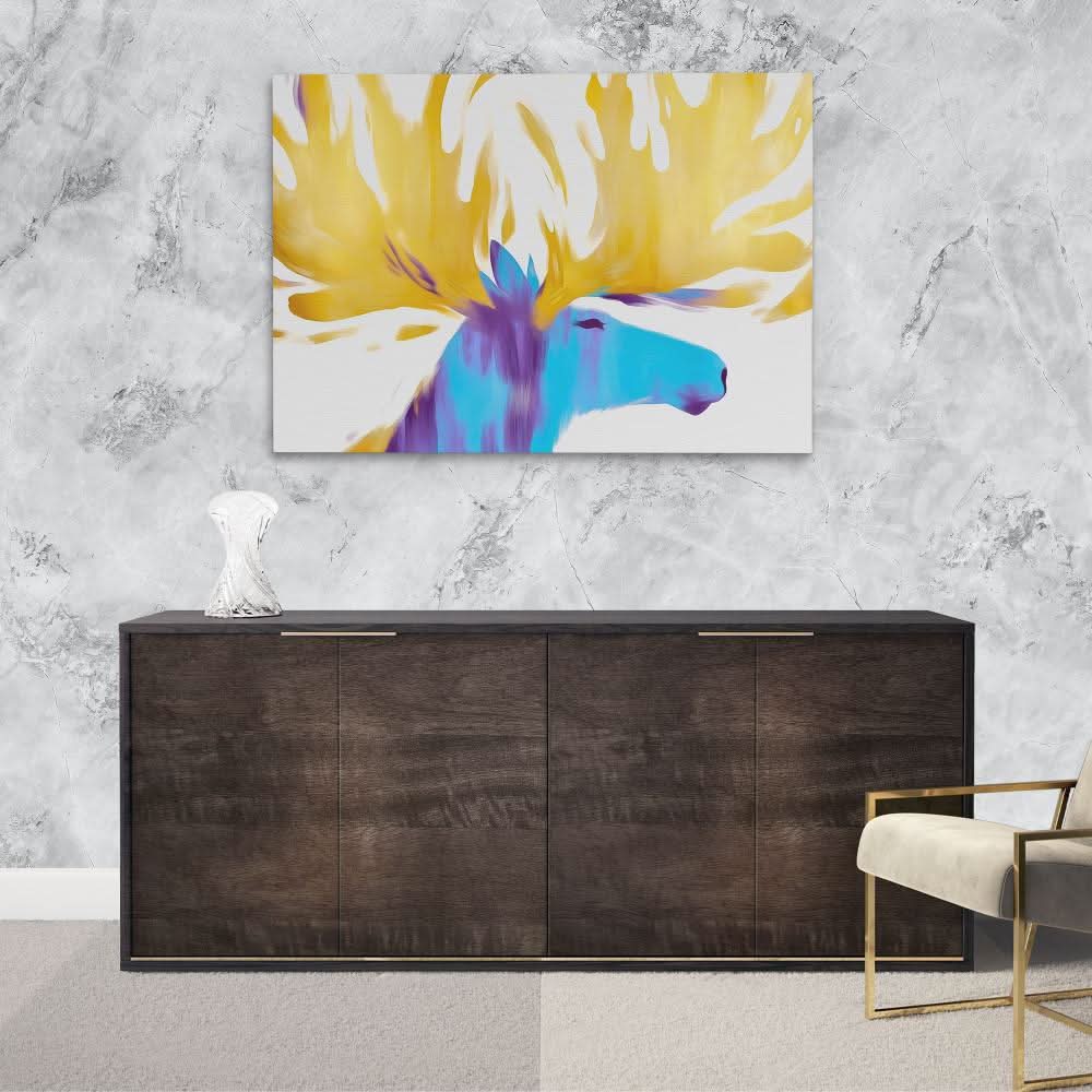 Blue Moose - Moose Wall Art in Black Frame
