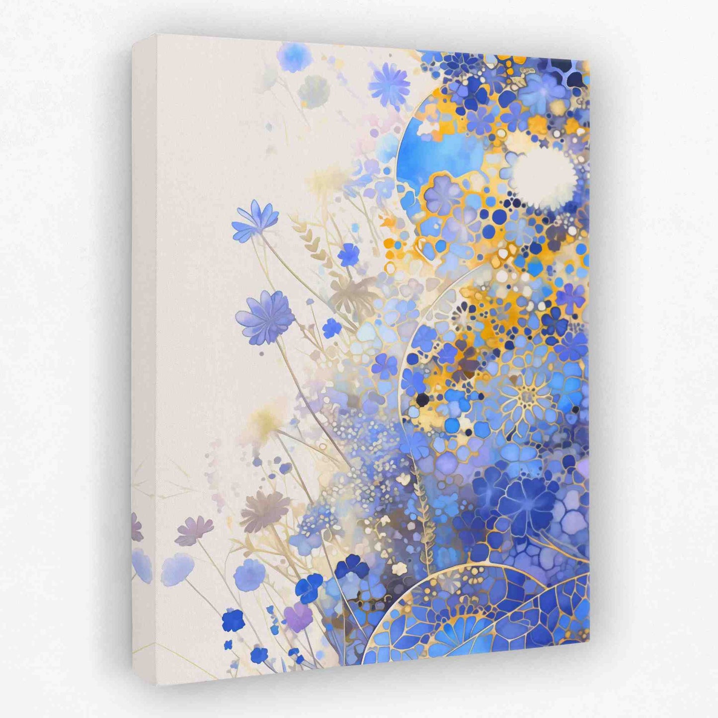Blue Mosaic - Floral Canvas Wall Art