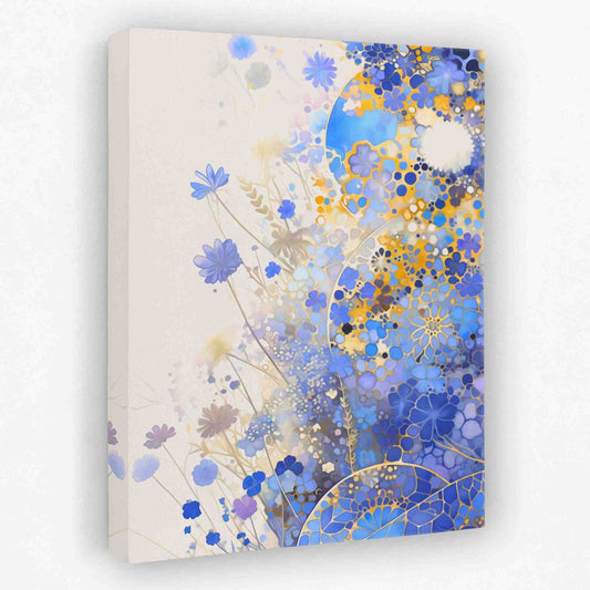 Blue Mosaic - Floral Canvas Wall Art