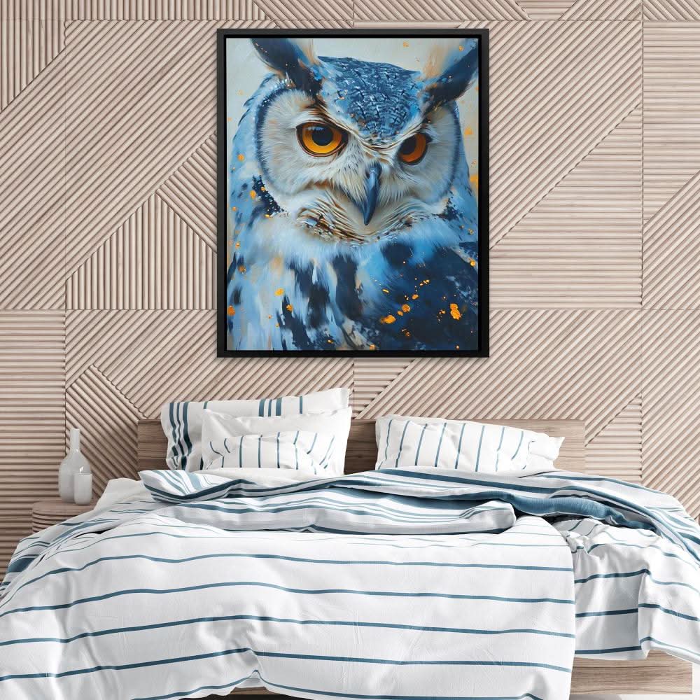 Blue Owl - Blue Wall Art