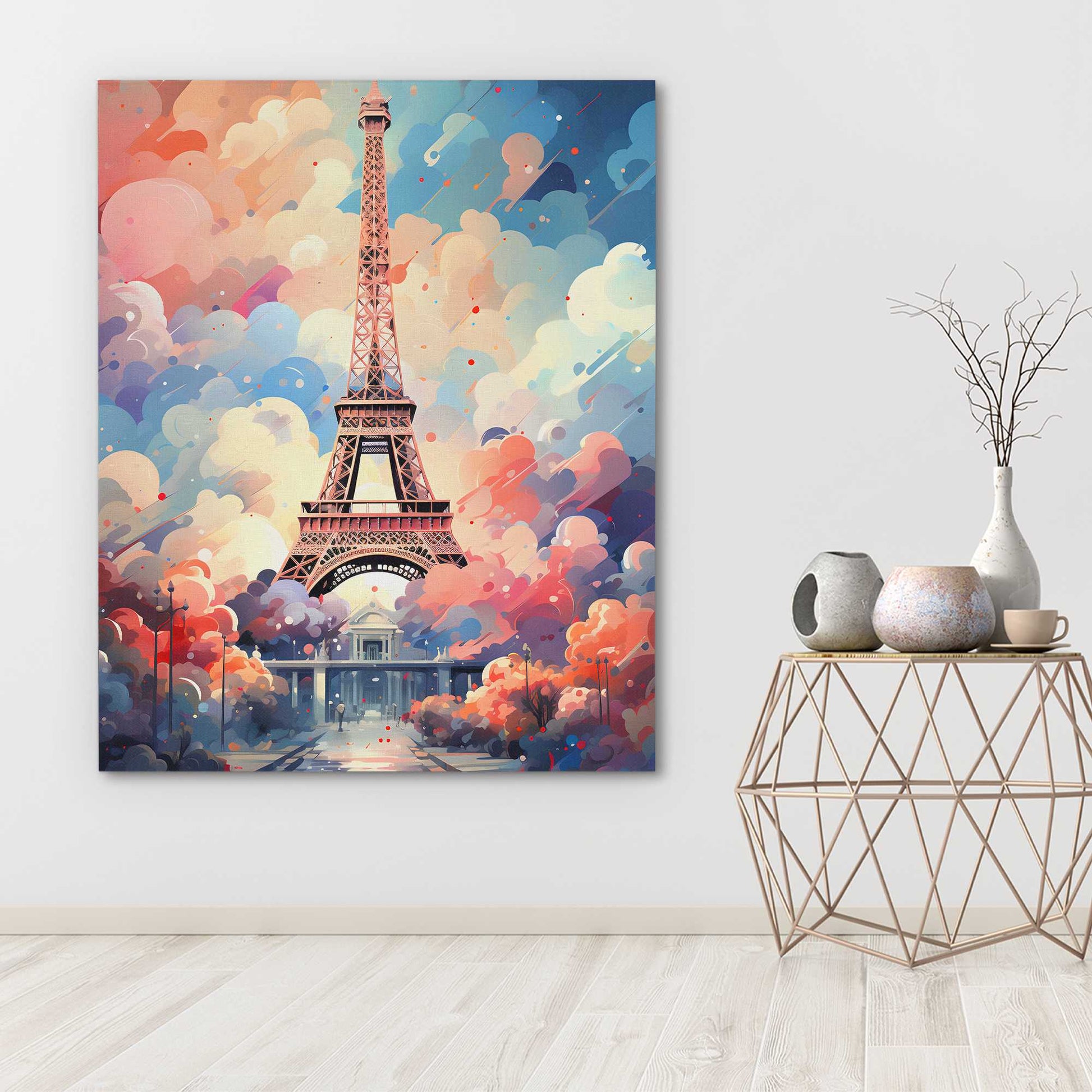 Blue Paris - Abstract Wall Art in Black Frame