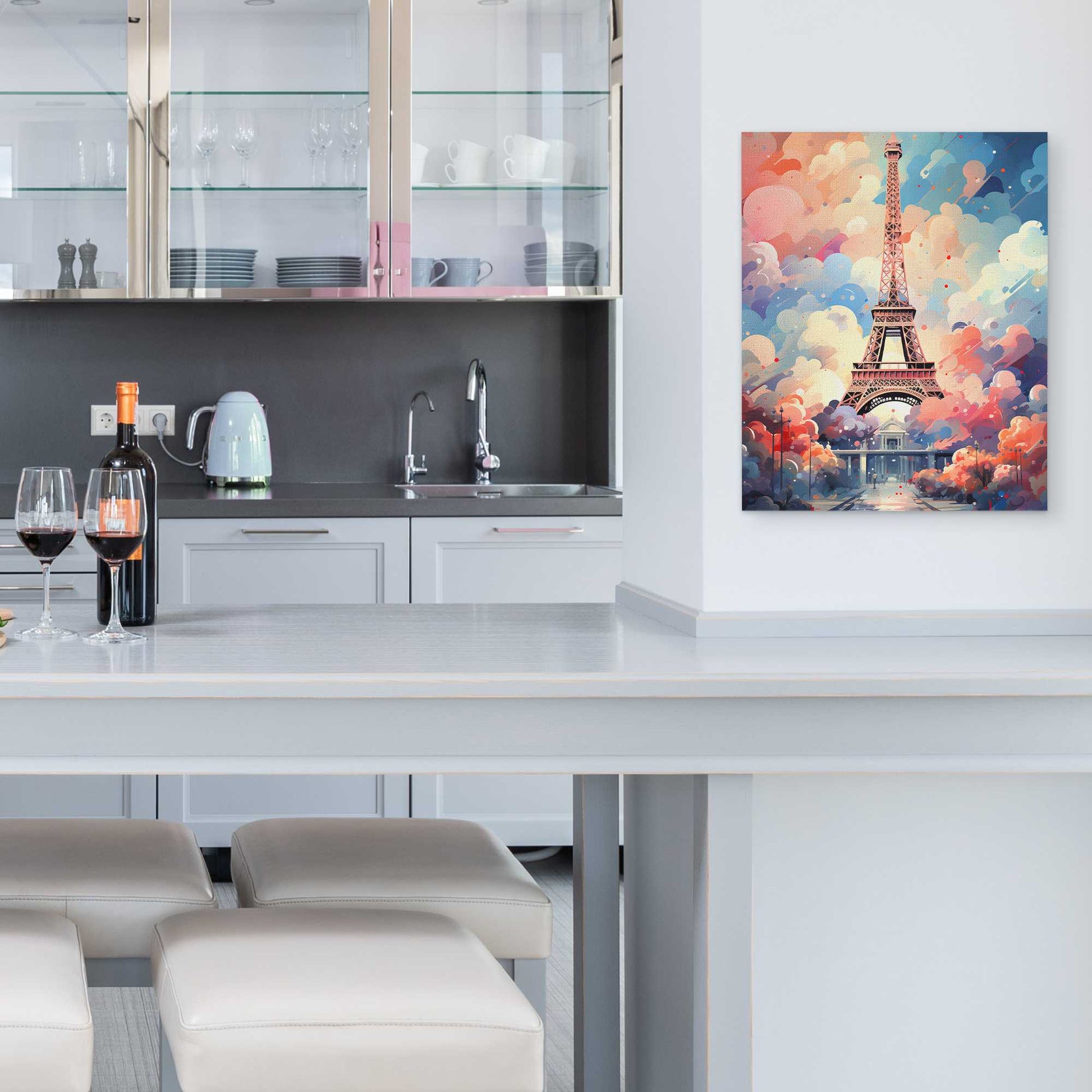 Blue Paris - Large Abstract Canvas Print