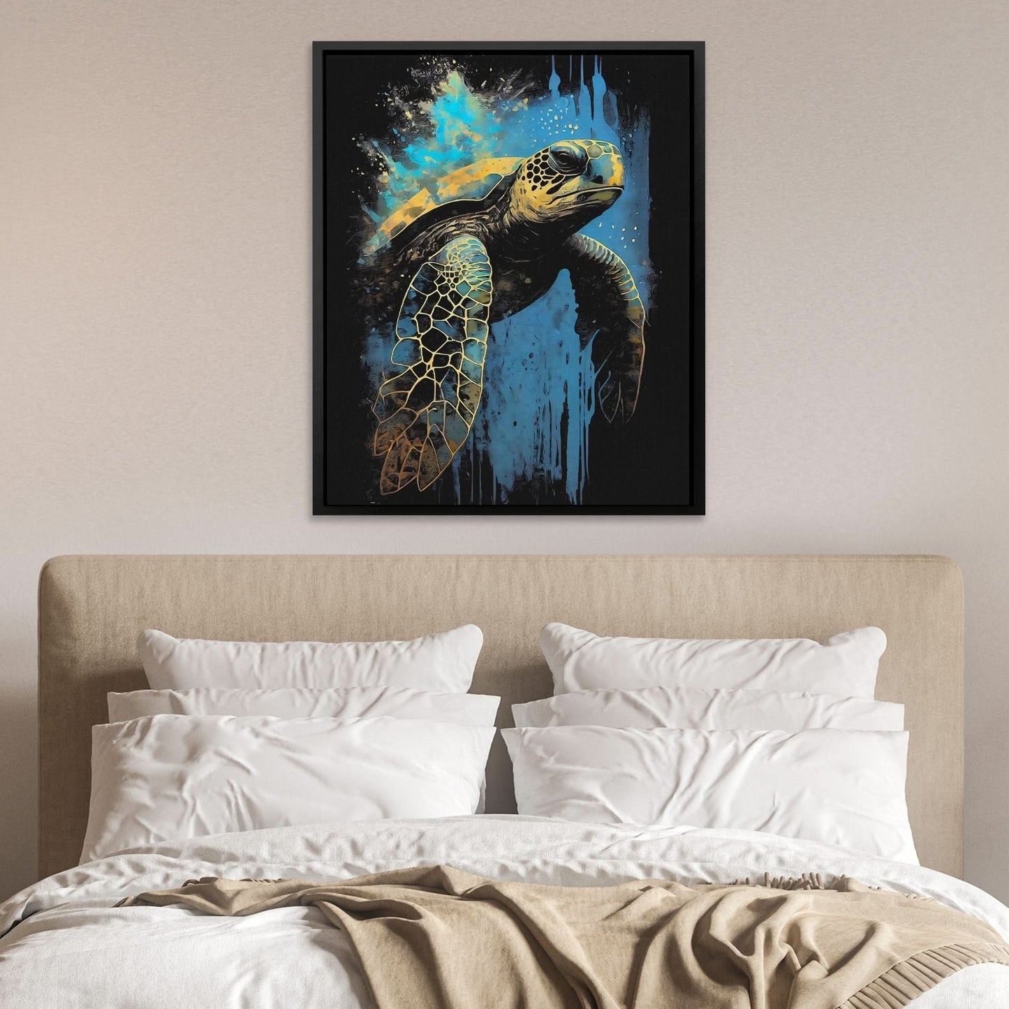 Blue Sea Turtle - Animals Art
