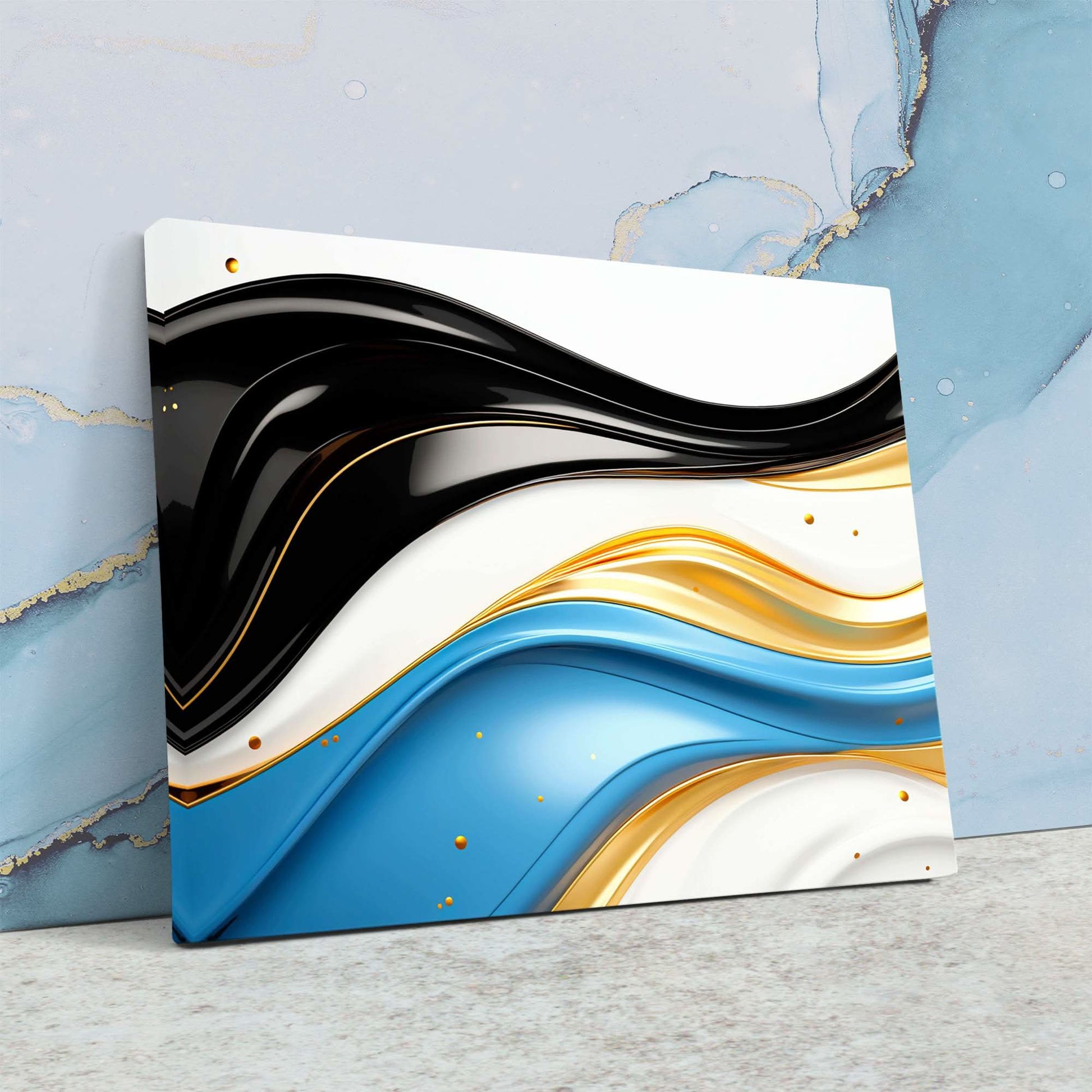 Blue Serenity - Horizontal Wall Art in Black Frame