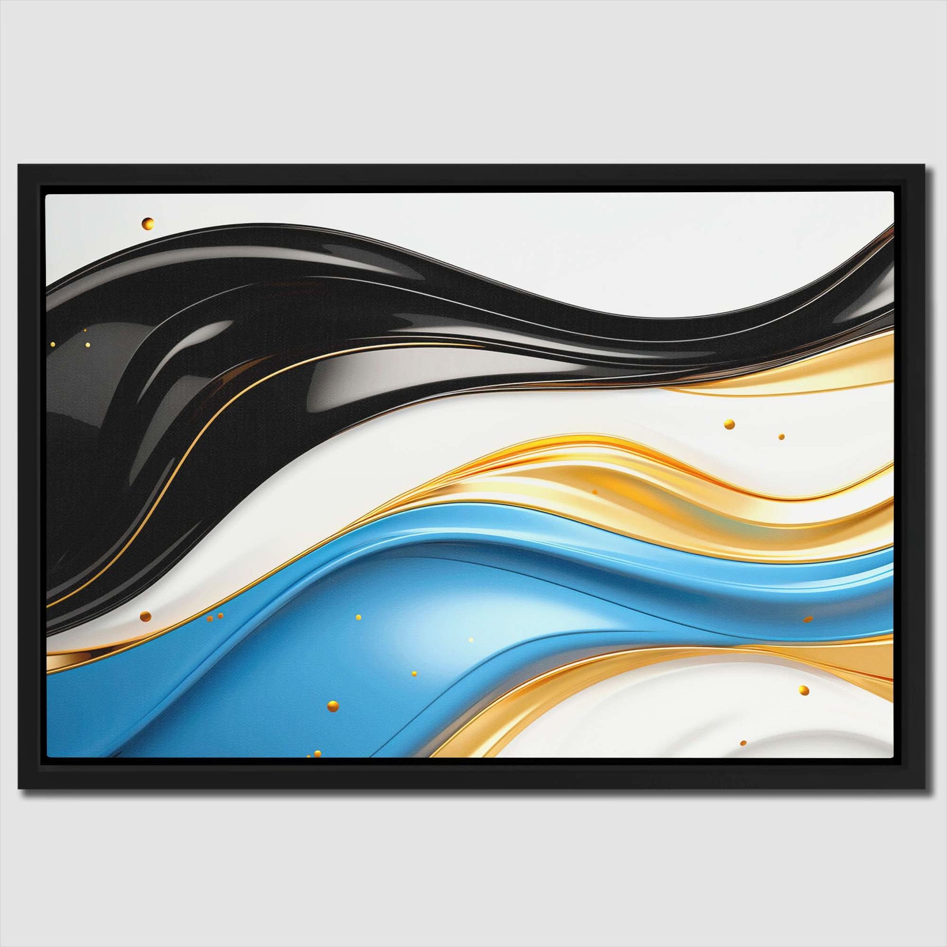 Blue Serenity - Minimalist White Canvas Wall Art