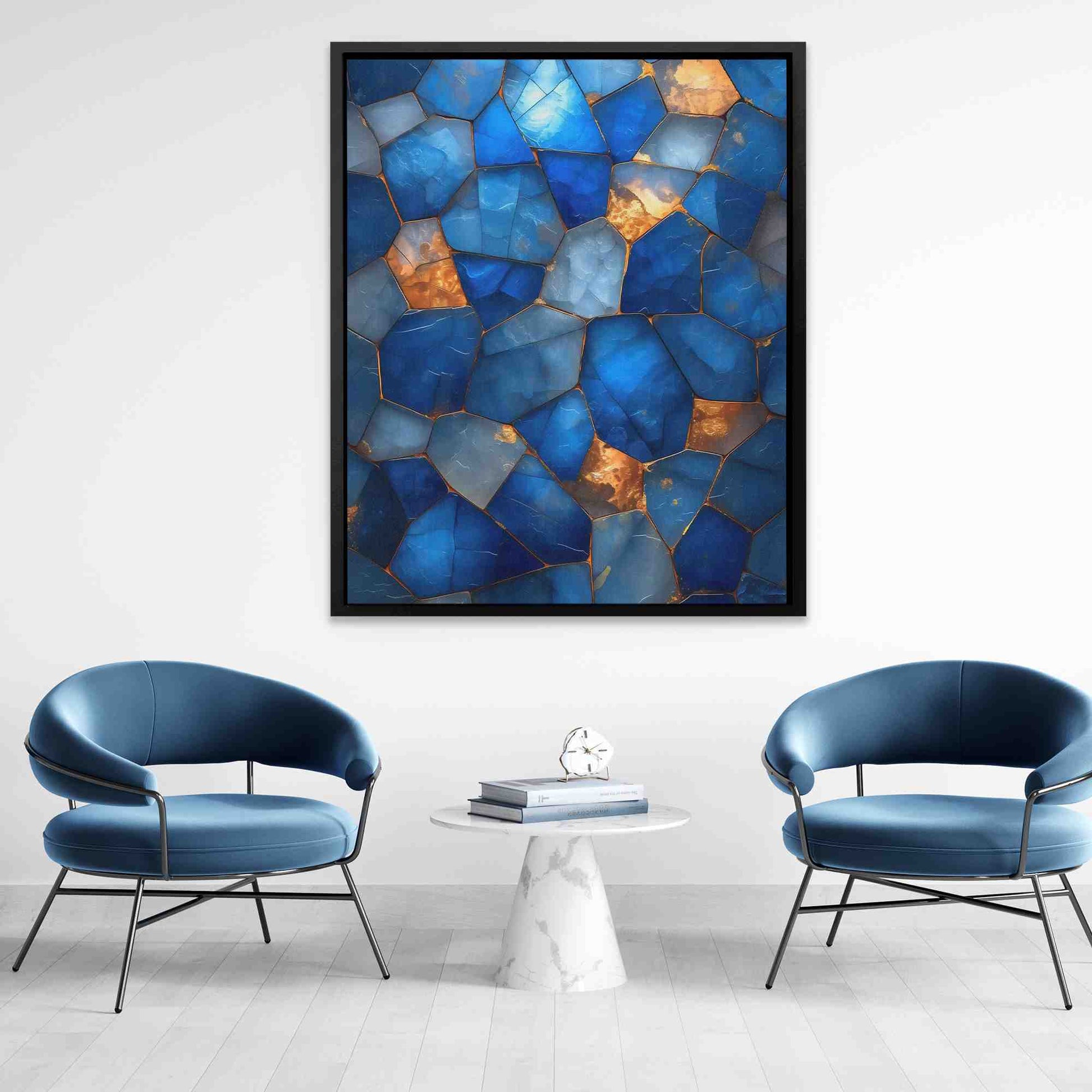 Blue Soul - Abstract Wall Art in Black Frame