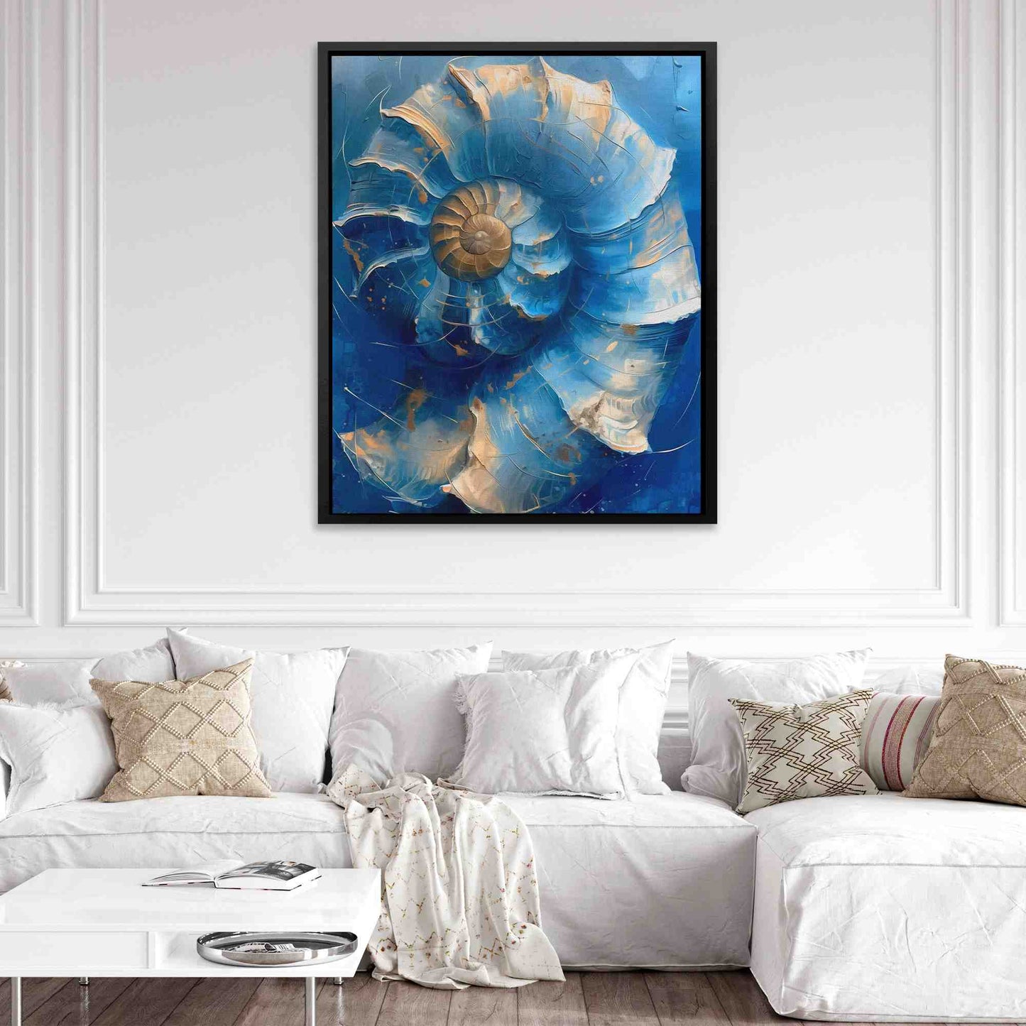 Blue Spiral - Nautilus Shell Art