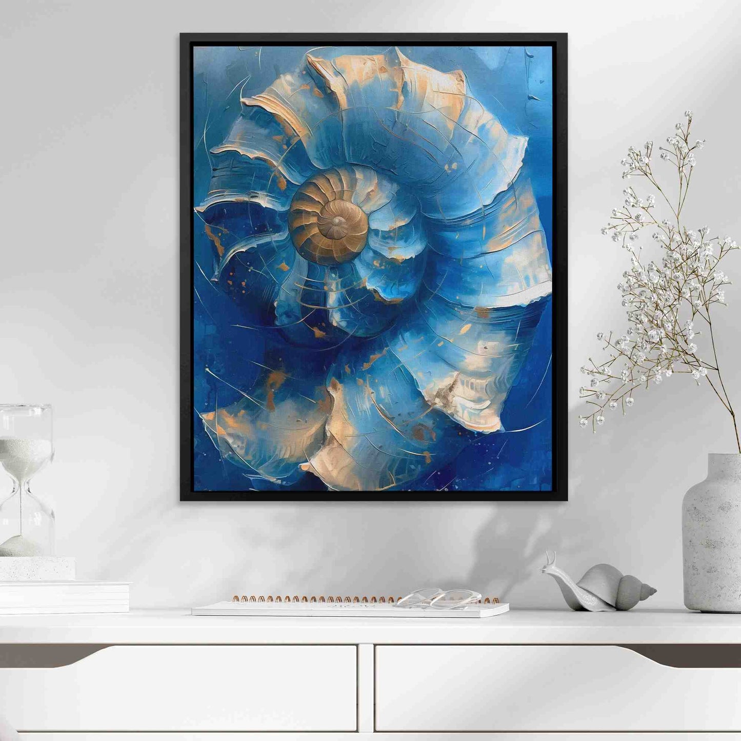 Blue Spiral - Blue Ocean Canvas Print