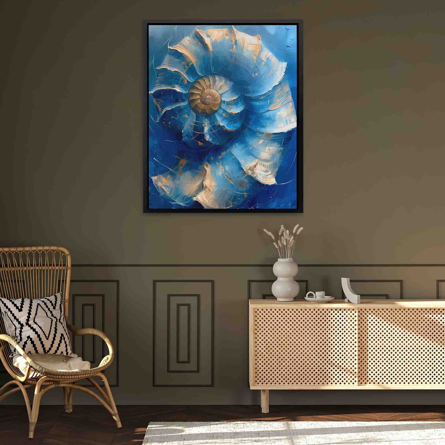Blue Spiral - Blue Wall Art