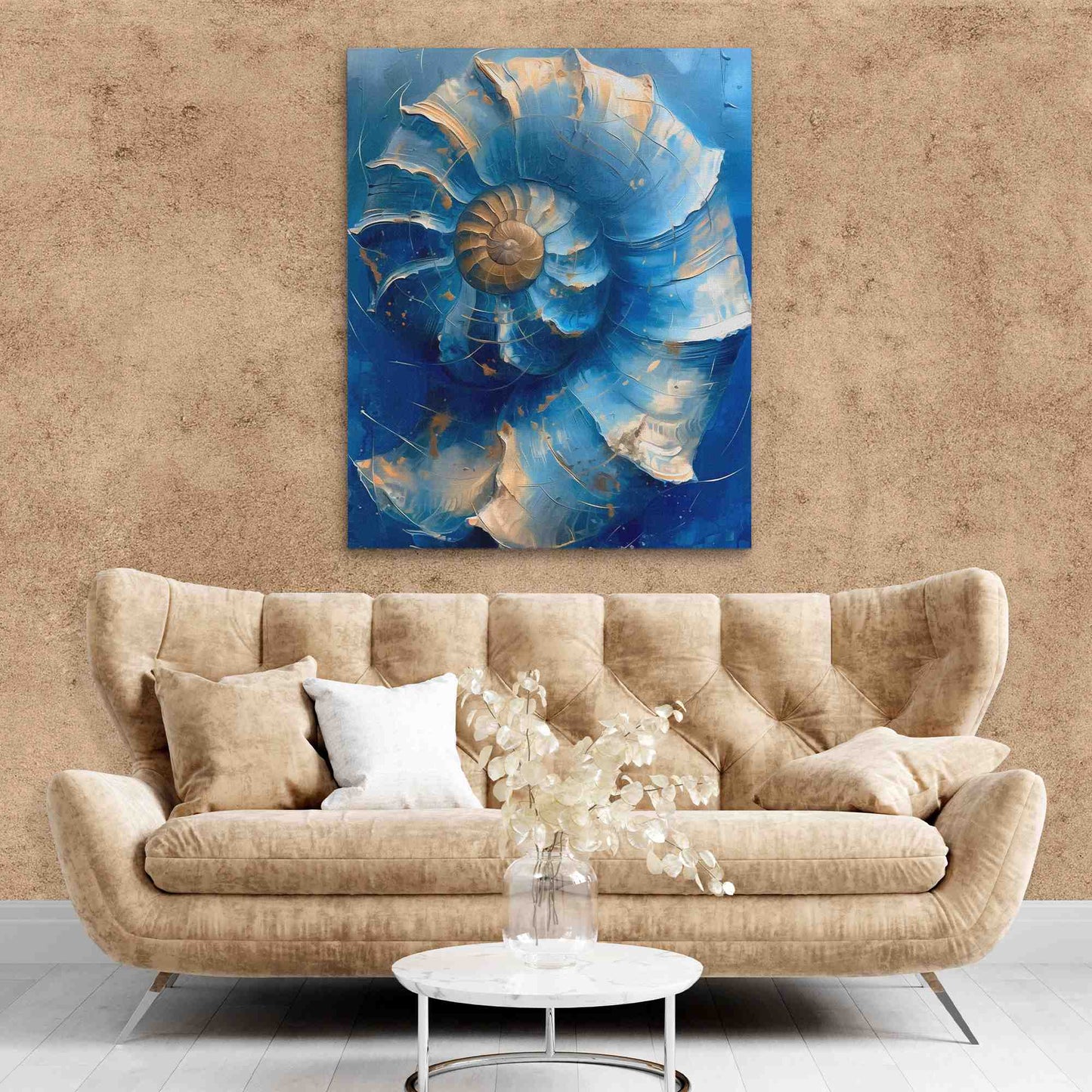 Blue Spiral - Abstract Blue Canvas Wall Art