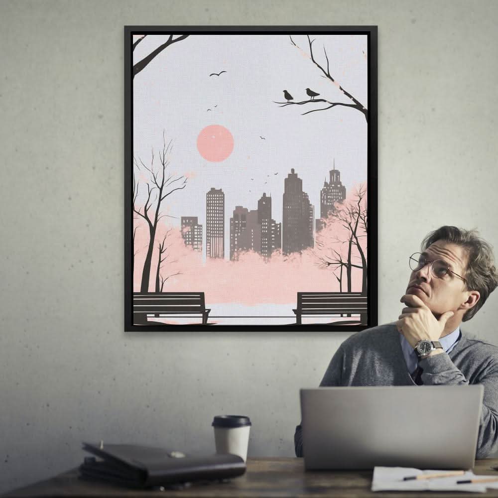 Blush Skyline - Cityscapes Art for Bedroom