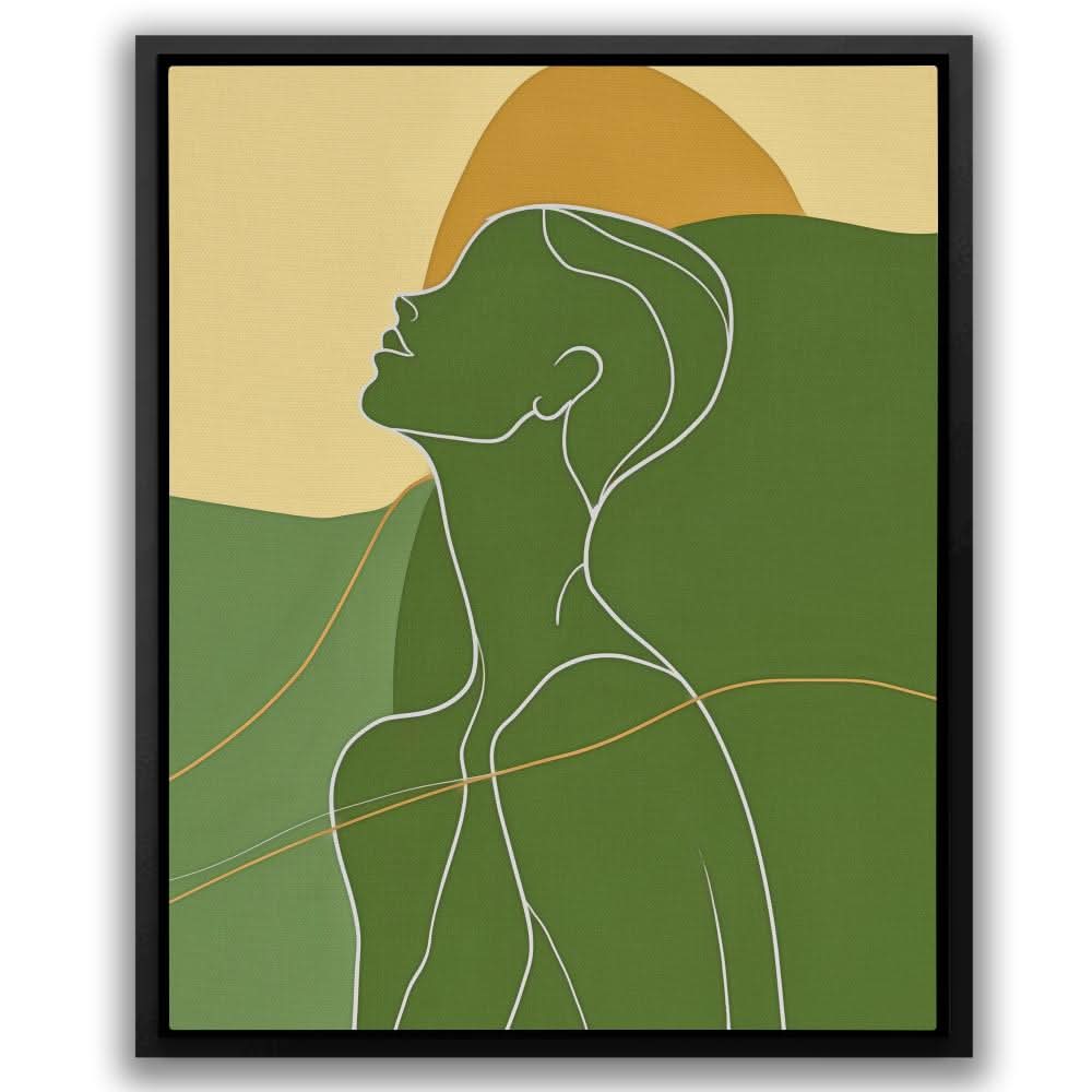 Body Bliss - Earth Tones Line Art Canvas Print