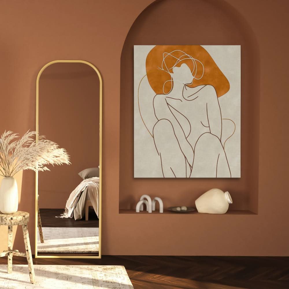 Body Image - Beige Wall Art for Bathroom