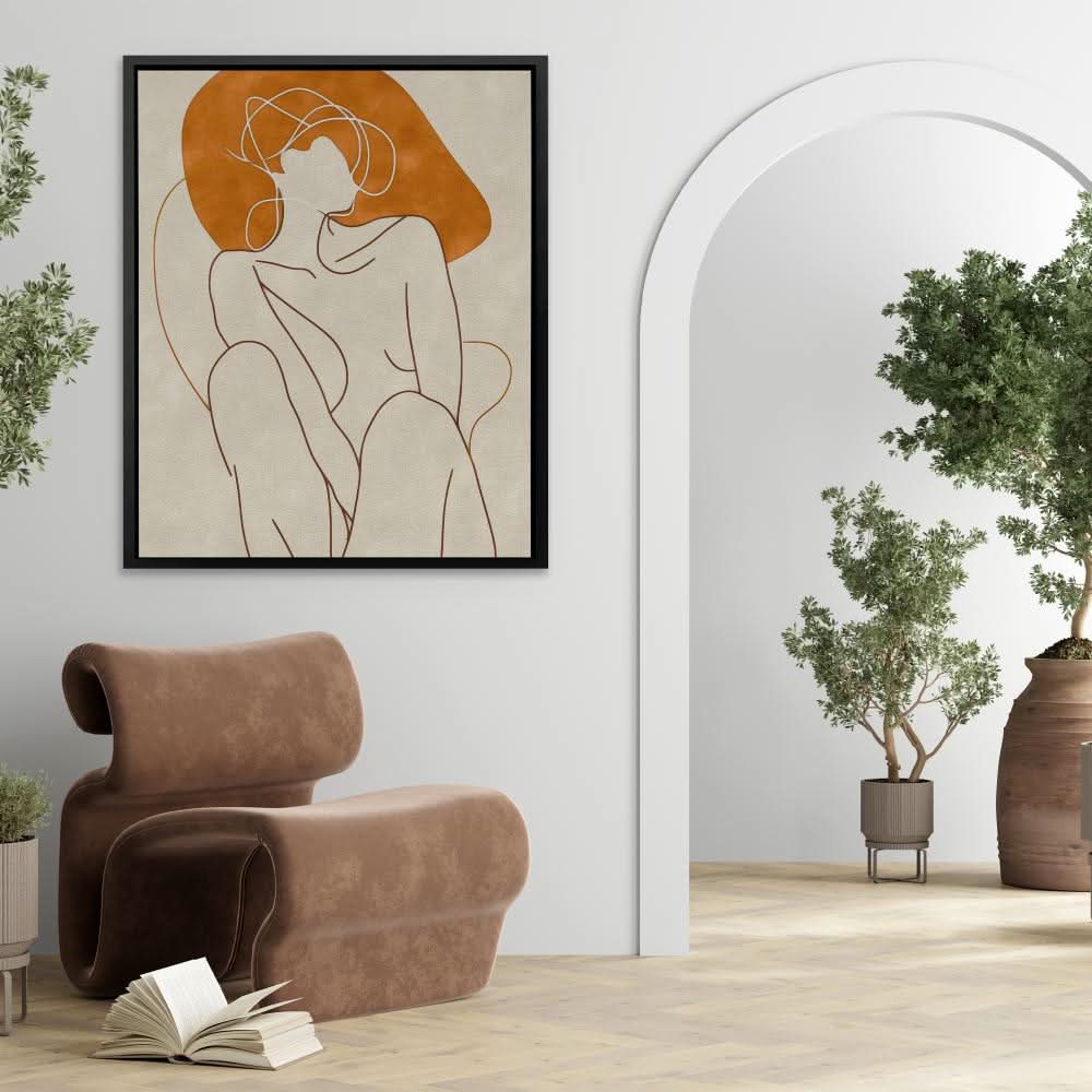 Body Image - Beige Feminine Canvas Print