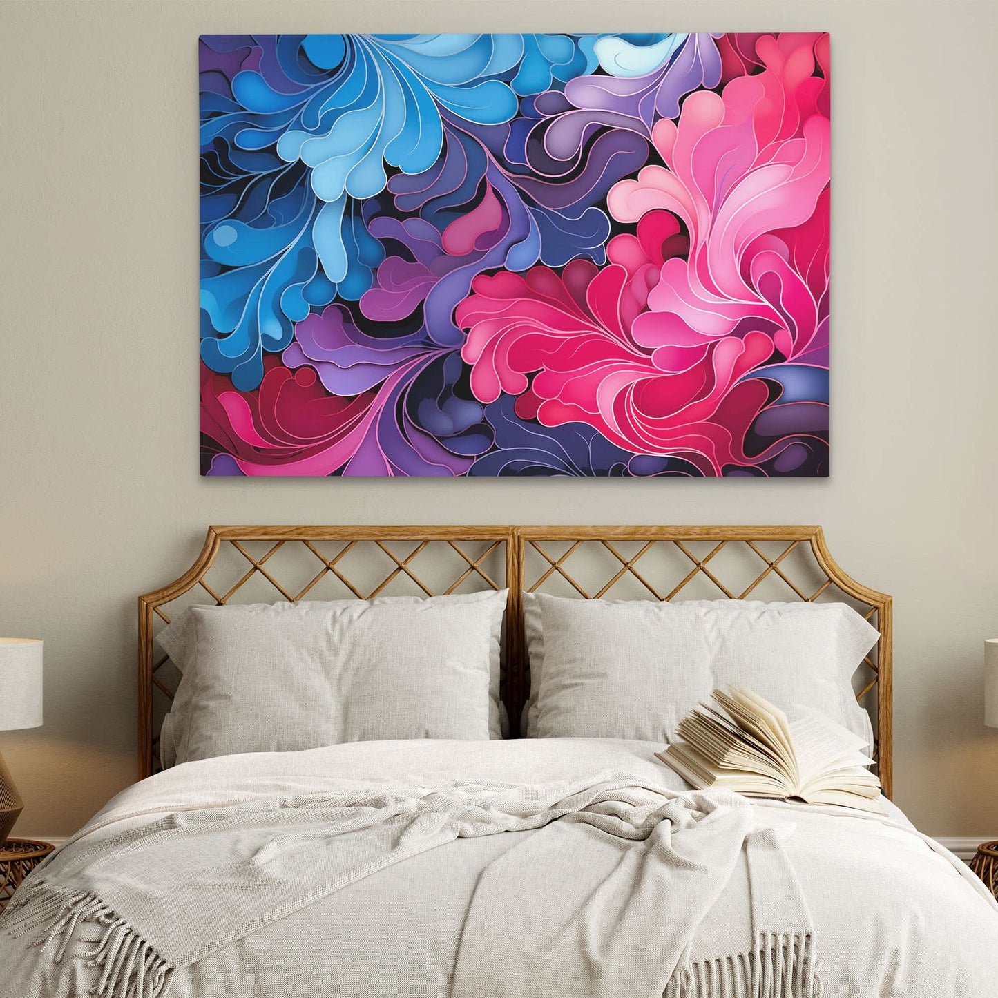 Bold Blush - Floral Art for Living Room
