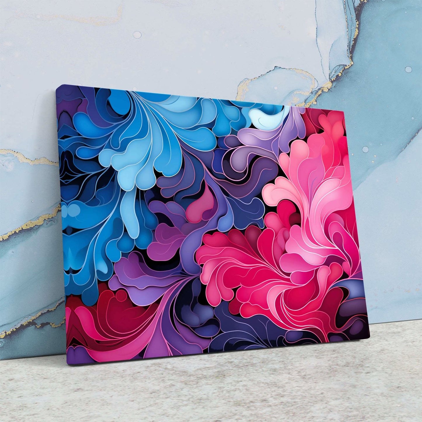Bold Blush - Horizontal Wall Art in Black Frame