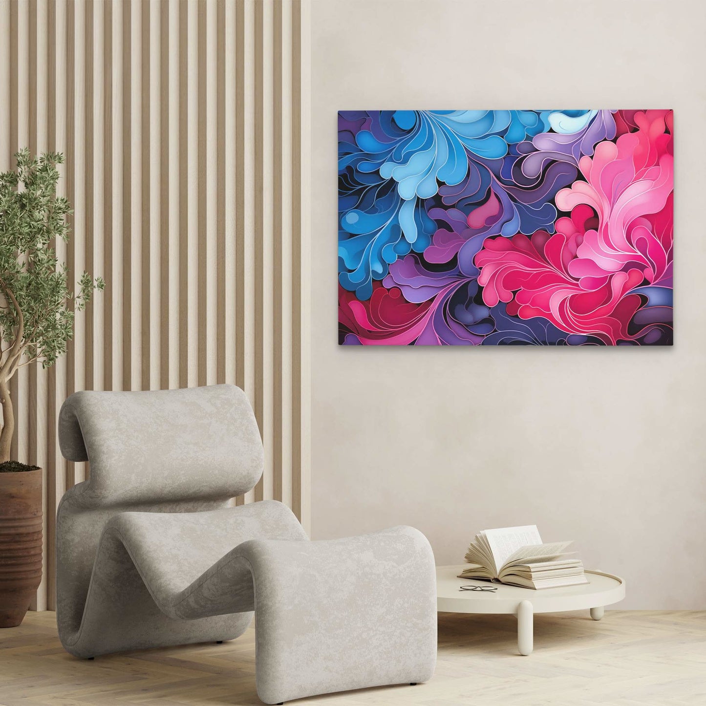 Bold Blush - Blue Horizontal Canvas Print
