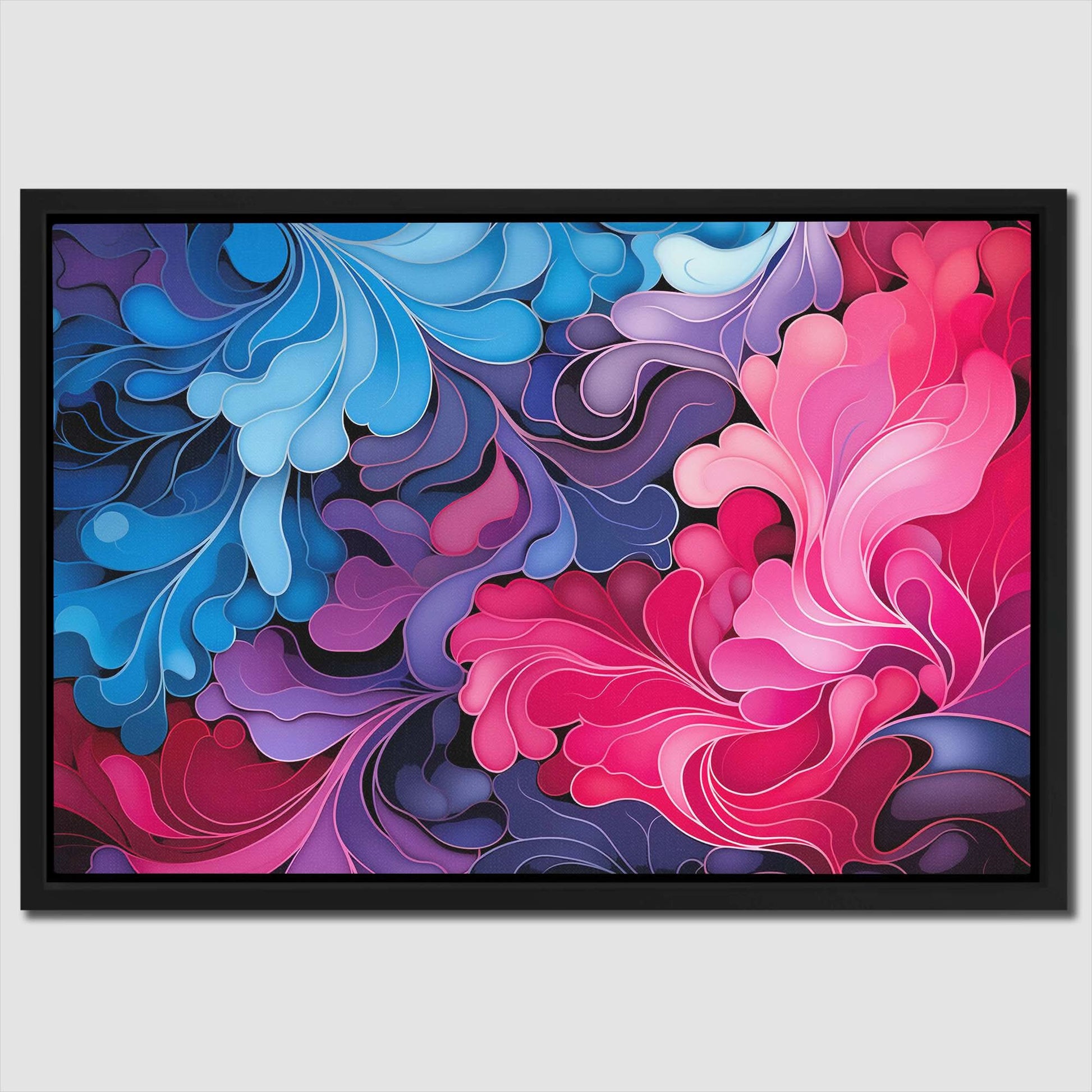 Bold Blush - Abstract Blue Canvas Wall Art