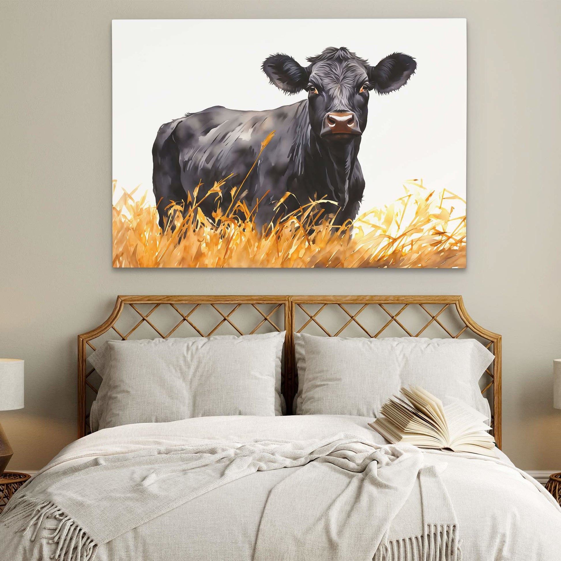 Bold Bovine - Wall Art in Black Frame