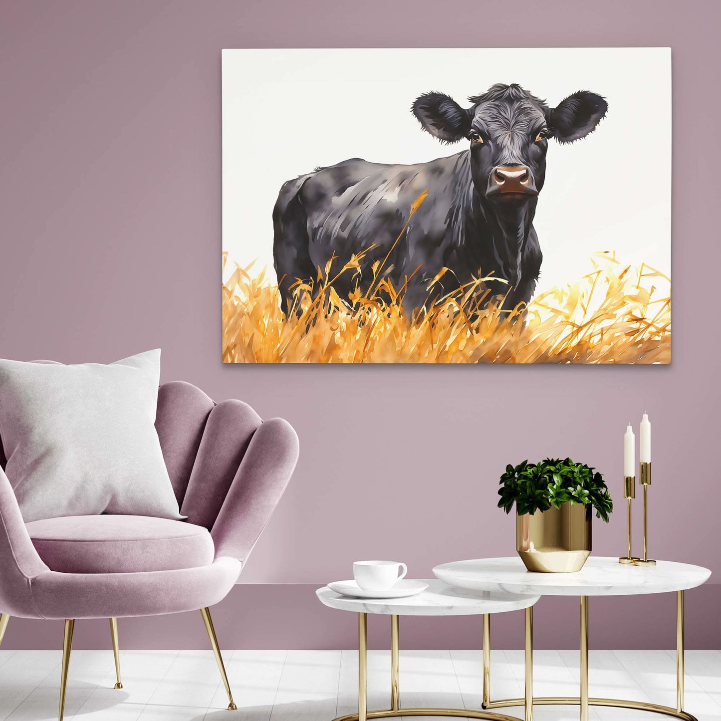Bold Bovine - Black Wall Art