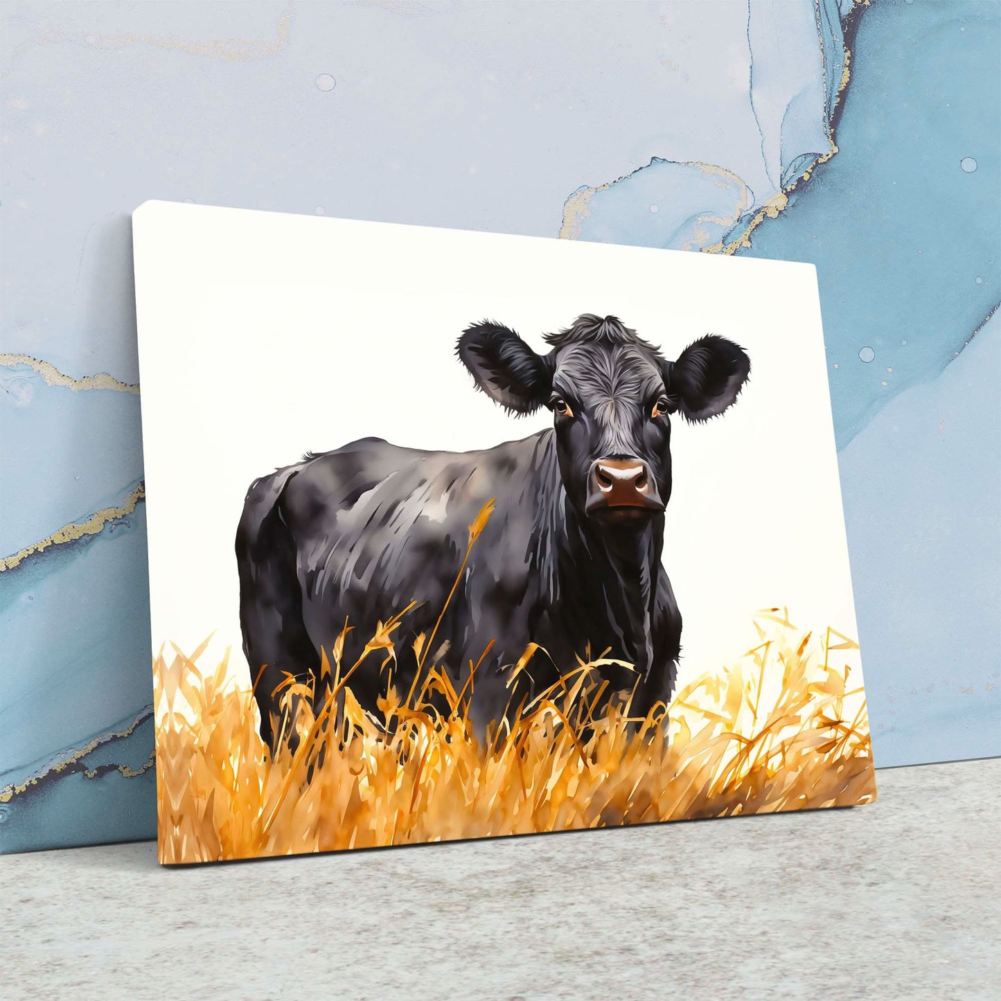 Bold Bovine - Cow Wall Art in Black Frame