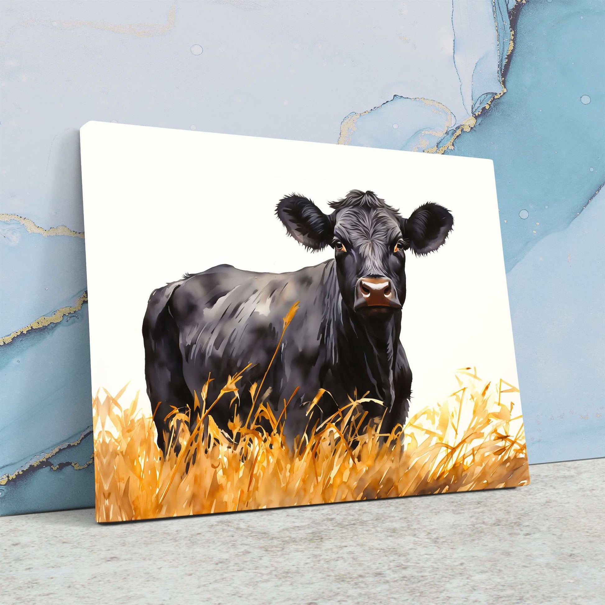 Bold Bovine - Cow Wall Art in Black Frame