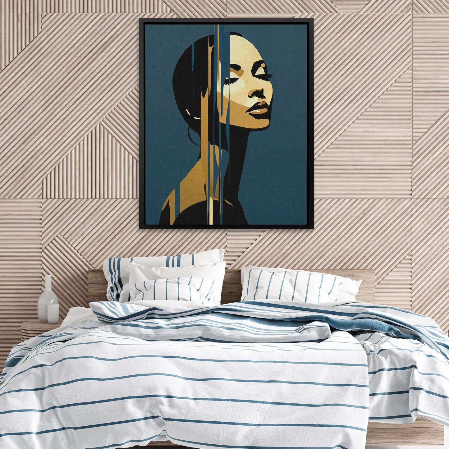 Bold Feminine Beauty - Abstract Wall Art in Black Frame