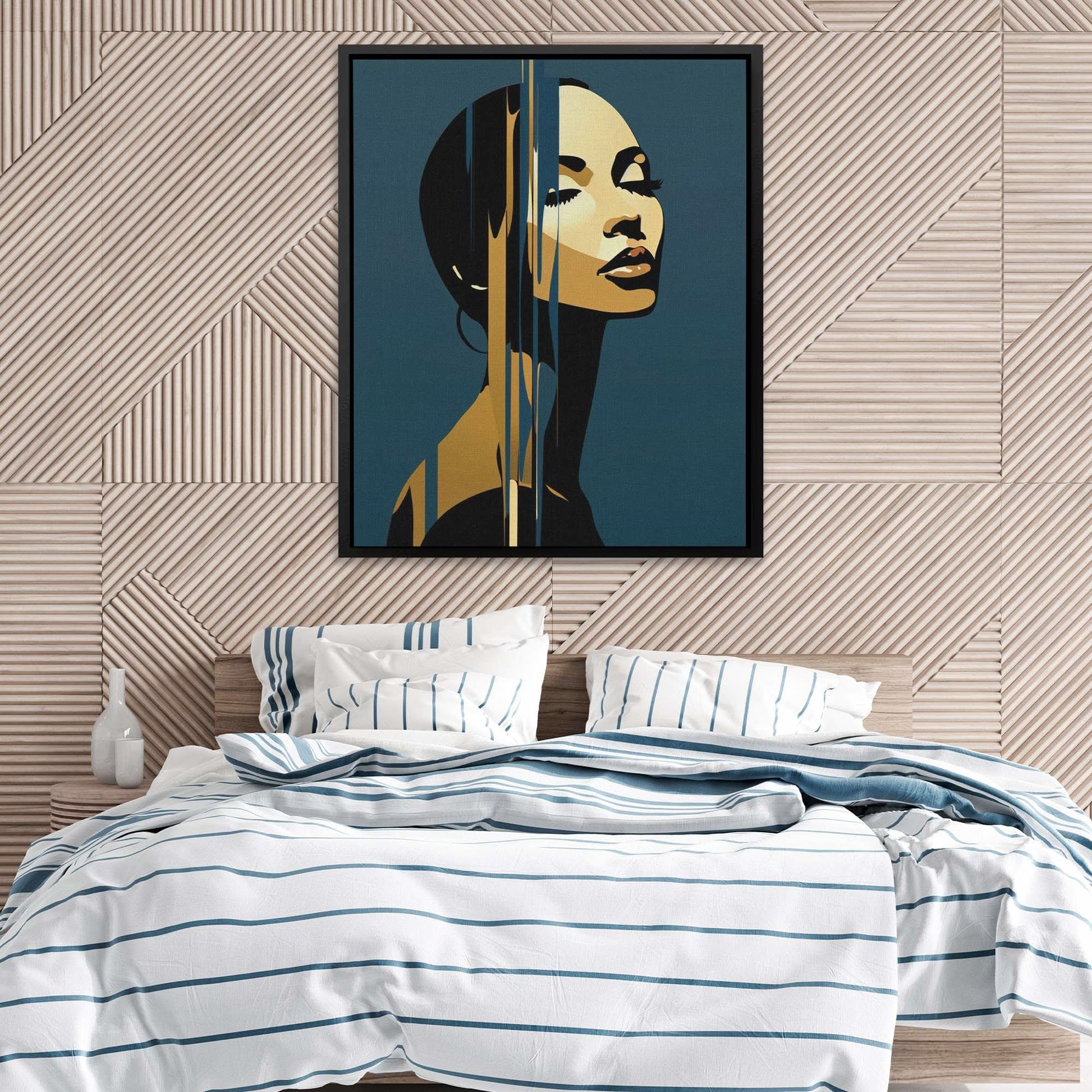 Bold Feminine Beauty - Abstract Wall Art in Black Frame