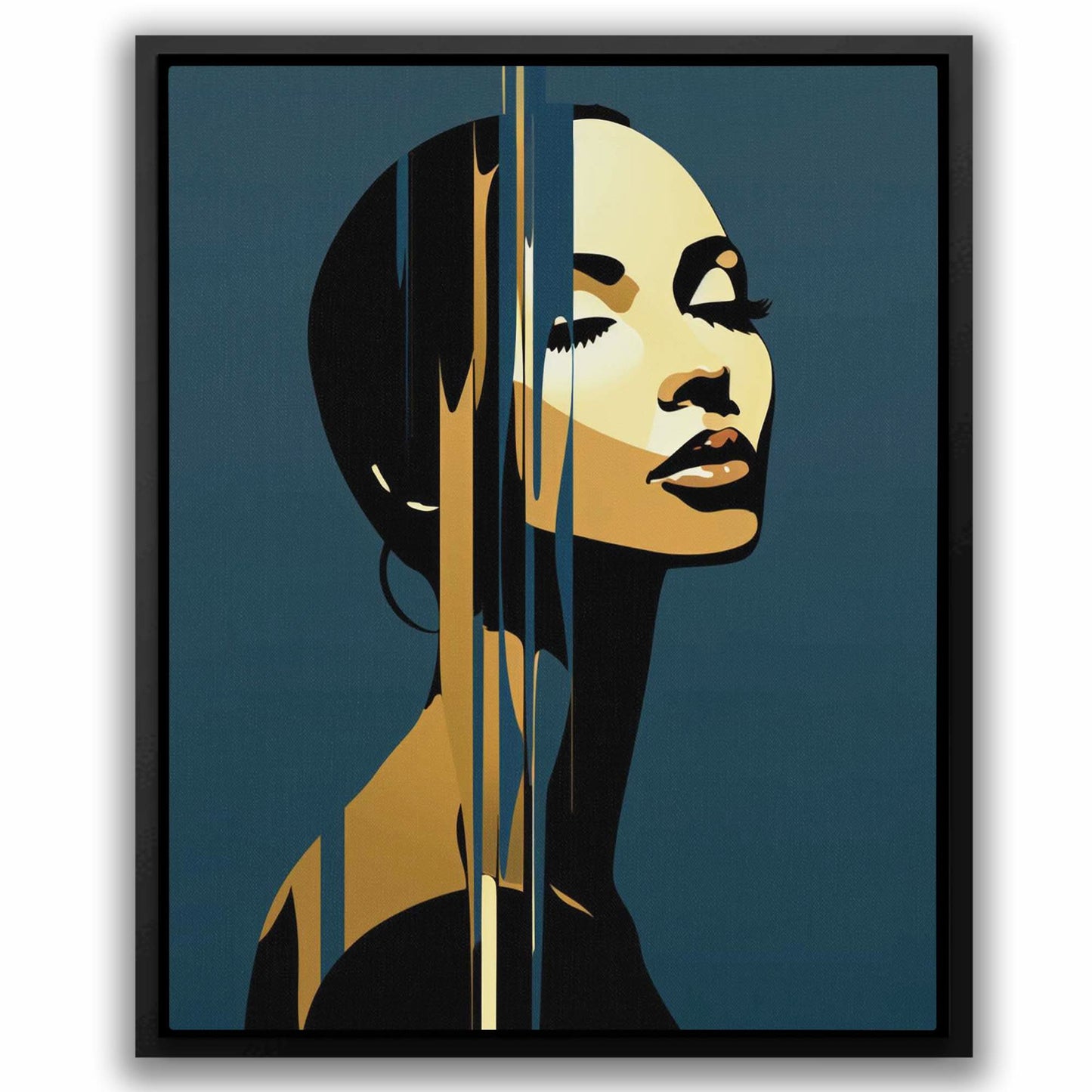 Bold Feminine Beauty - Blue Feminine Canvas Print