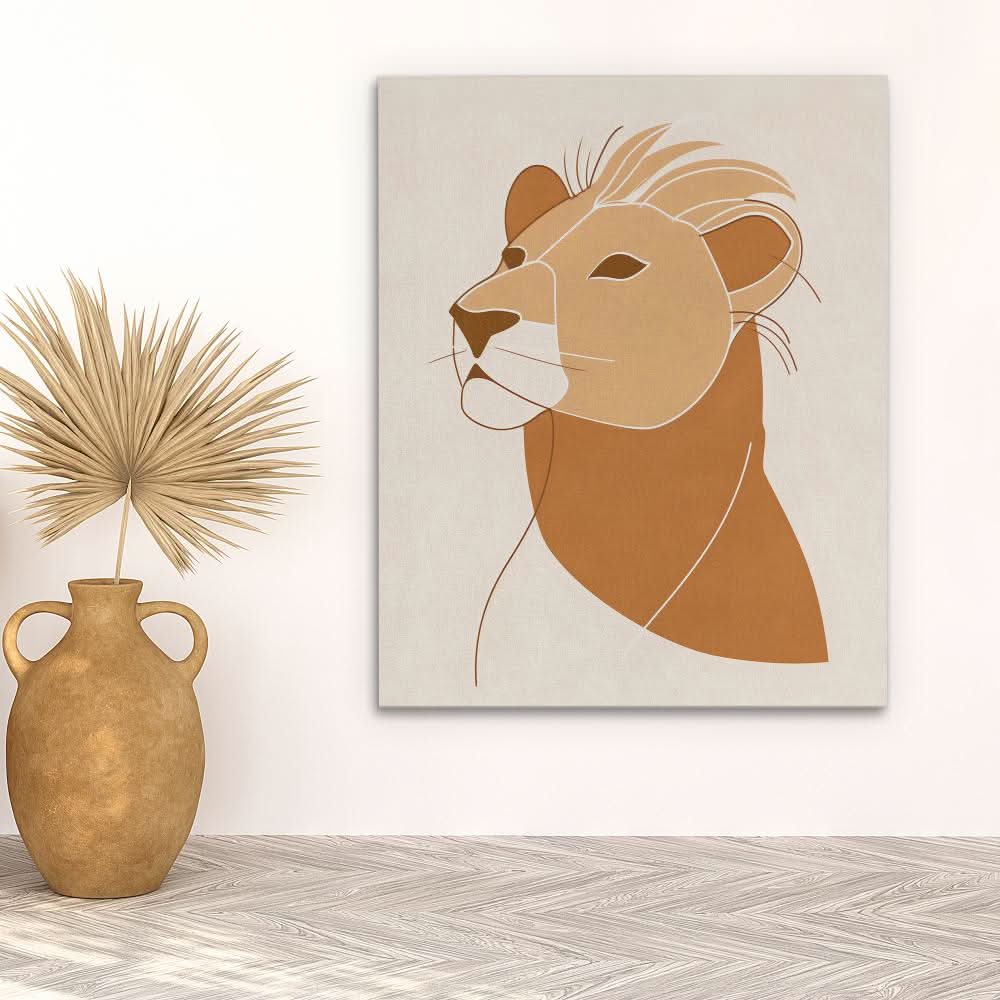 Bold Lioness - Large Minimalist Canvas Print