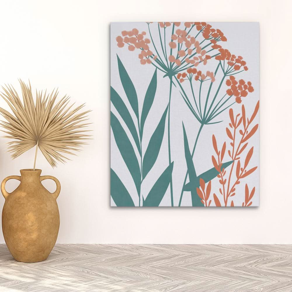 Botanical Harmony - Large Minimalist Canvas Print