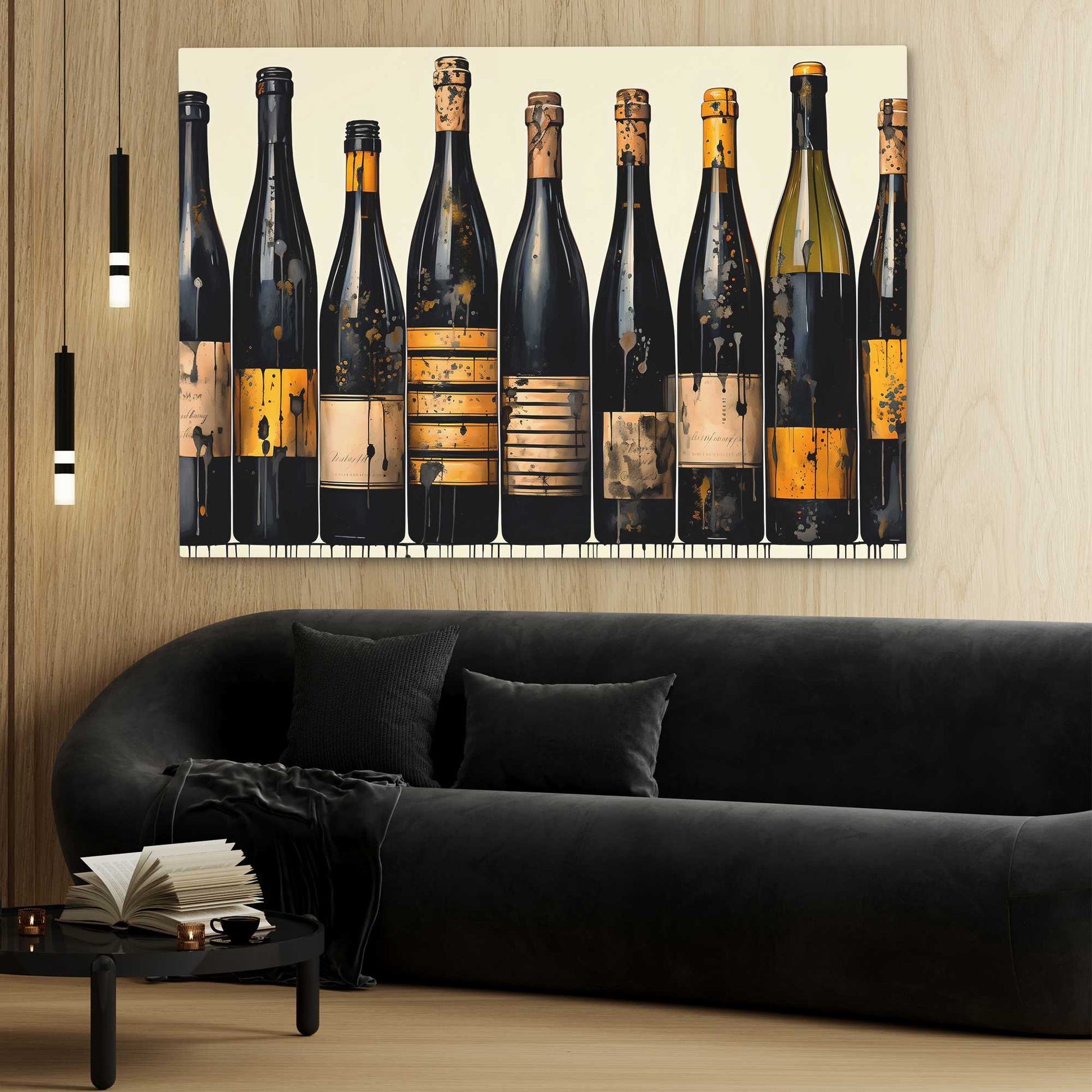 Bottle Harmony - Wall Art in Black Frame