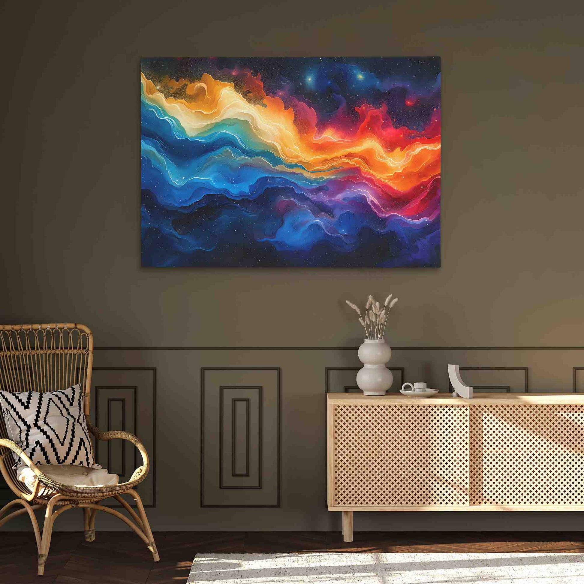 Boundless Void - Horizontal Wall Art in Black Frame