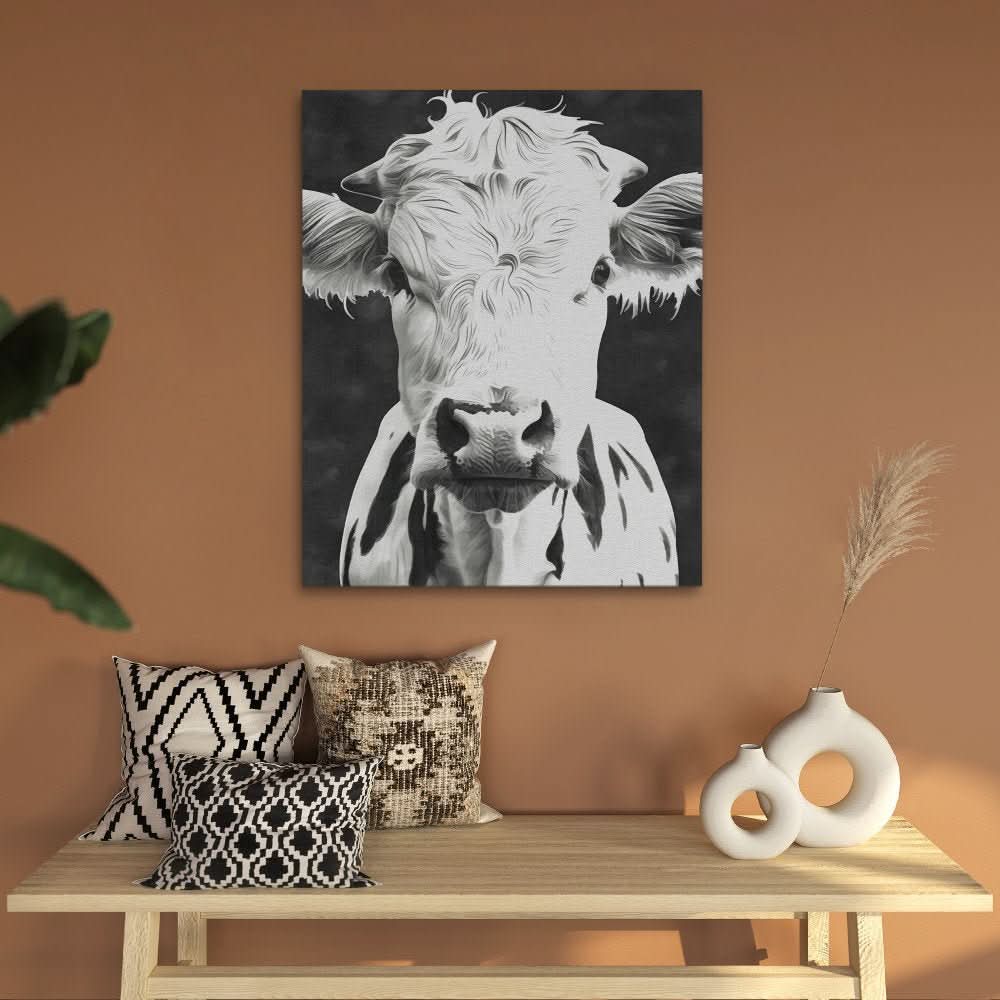 Bovine Portrait - Wall Art in Black Frame