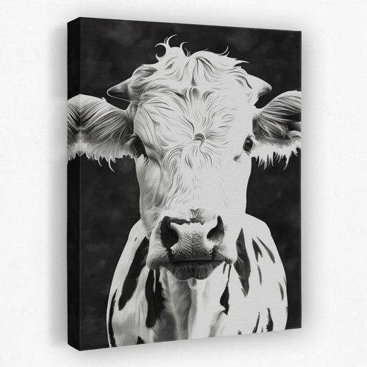 Bovine Portrait - Animals Canvas Wall Art